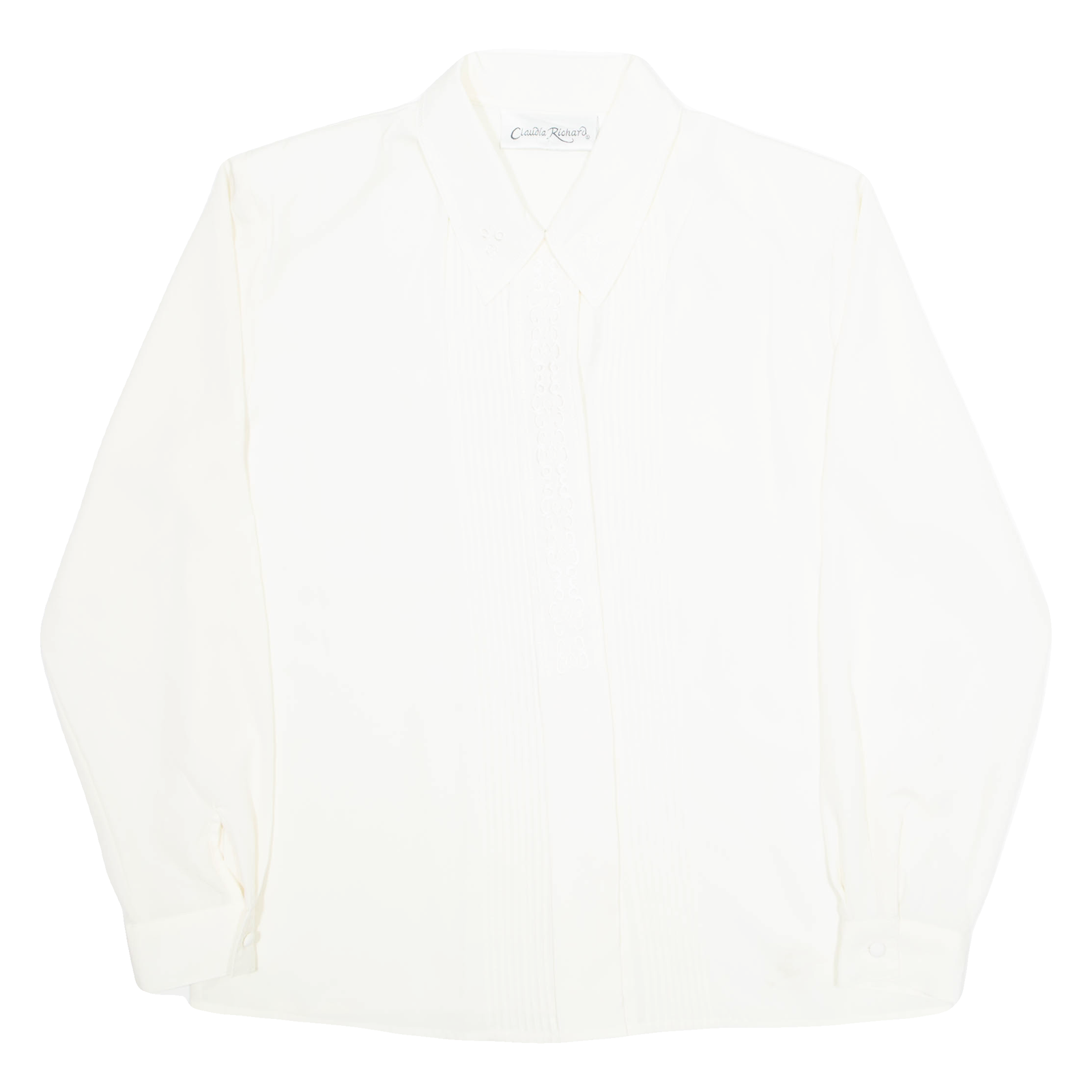 CLAUDIA RICHARD Womens Blouse Shirt Cream Collared Long Sleeve 90s L Refurbished - N/A refurbished available on Cerqular