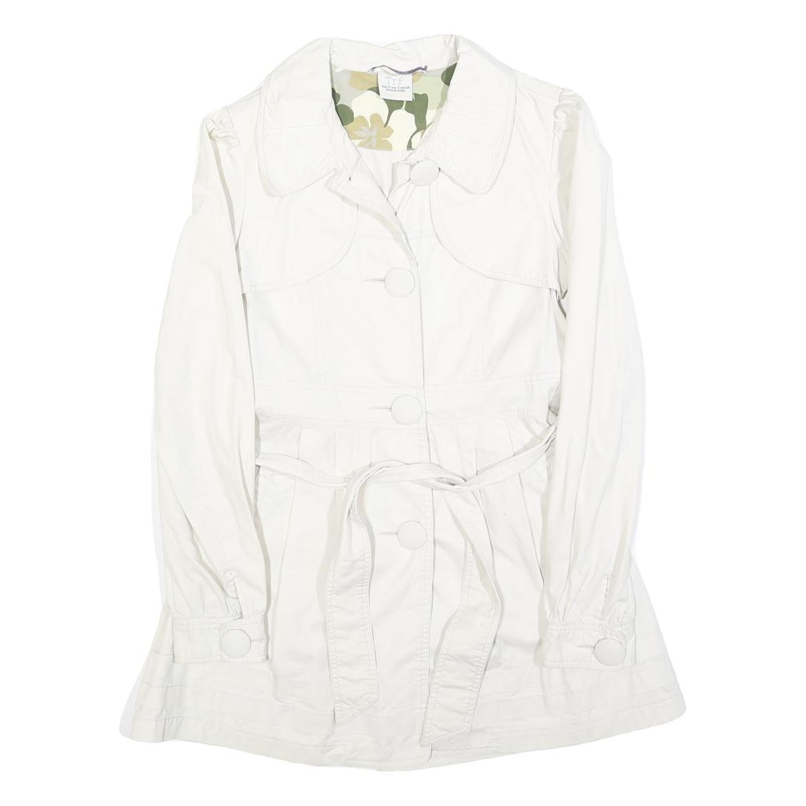ZARA Womens White Cotton Blend Button Jacket S Plain Lightweight Stylish Refurbished - N/A refurbished available on Cerqular