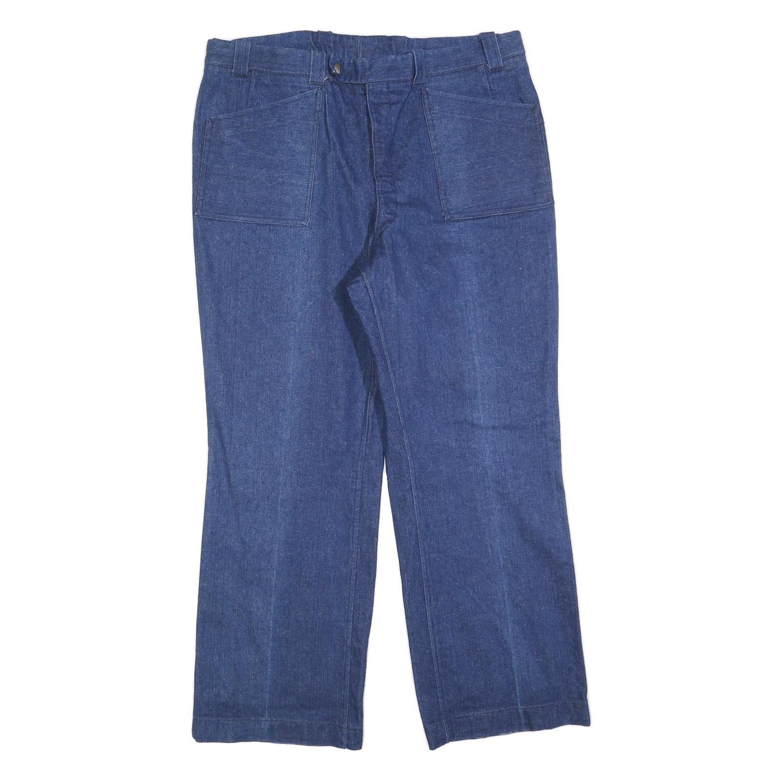 Womens Relaxed Blue Denim Jeans W38 L30 Cotton Blend Zip Pockets Refurbished - N/A refurbished available on Cerqular