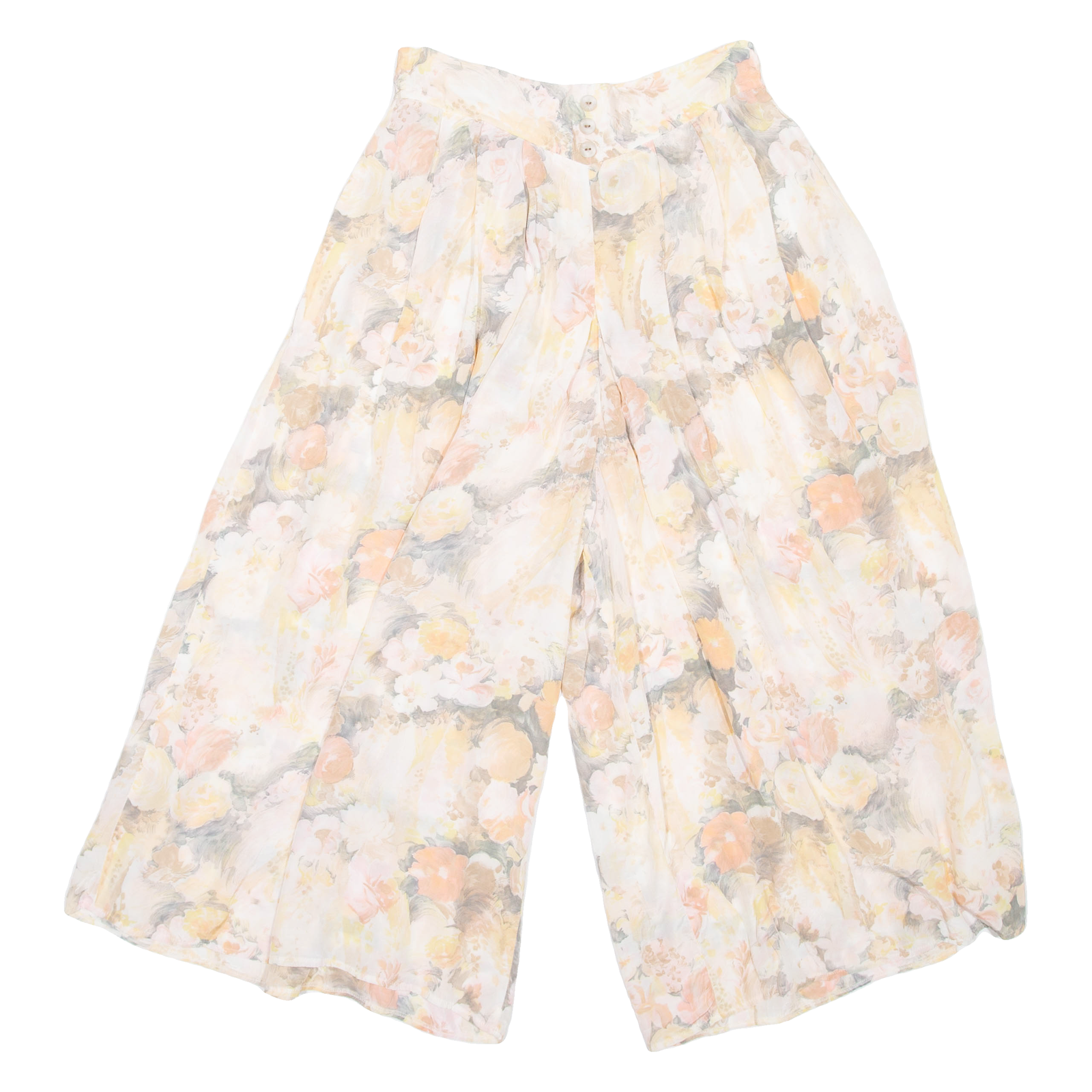 Floral Womens Trousers White Regular Wide-Leg W27 L20 Refurbished - N/A refurbished available on Cerqular
