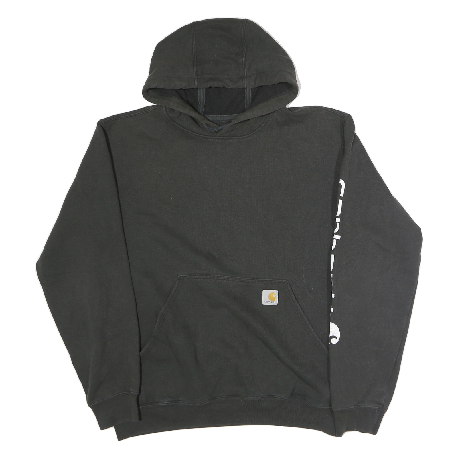 CARHARTT Mens Black Pullover Hoodie M Sleeve Logo Print Comfortable Cotton Refurbished - N/A refurbished available on Cerqular