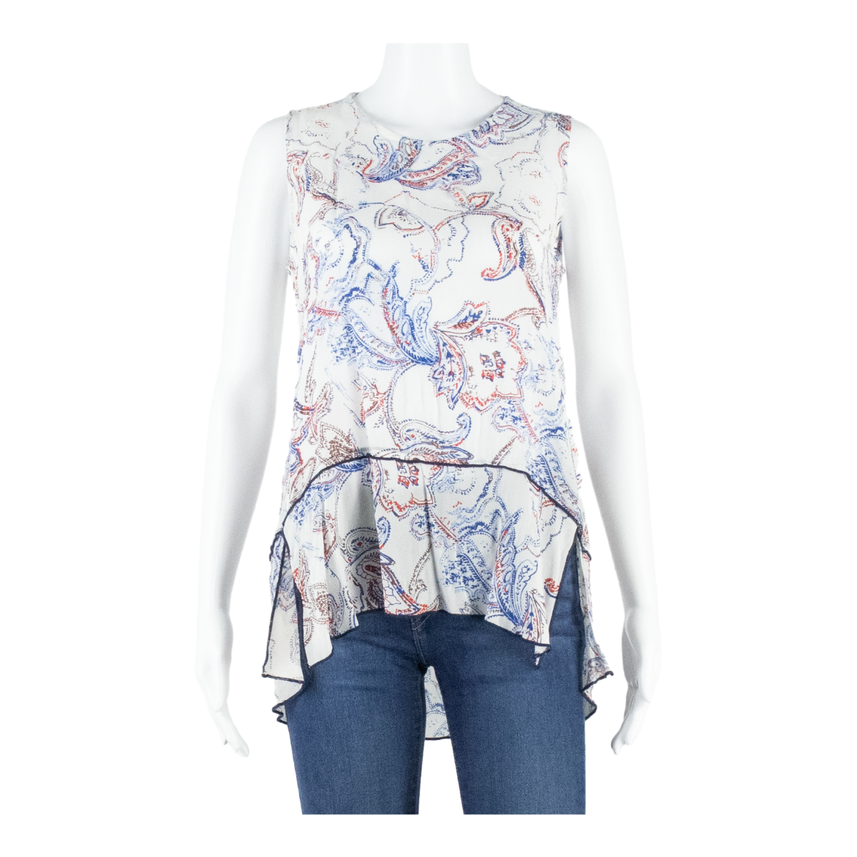 MARC O'POLO Womens Printed Vest White Strapless Viscose Crazy Pattern S Refurbished - N/A refurbished available on Cerqular
