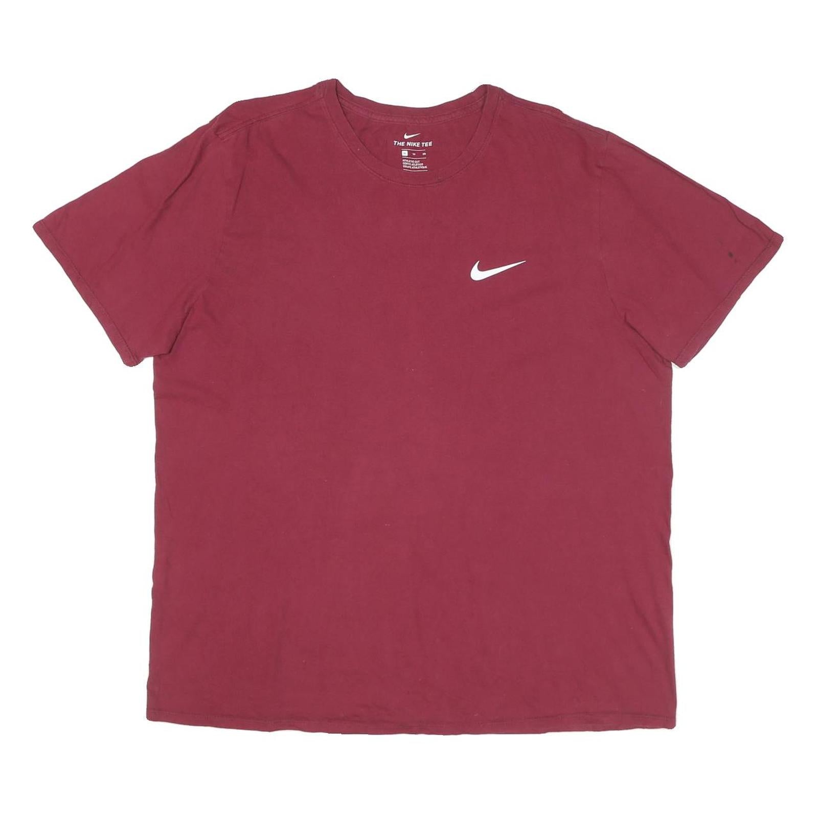 NIKE Mens Maroon Crew Neck Short Sleeve T-Shirt XL Cotton Blend Casual Refurbished - N/A refurbished available on Cerqular