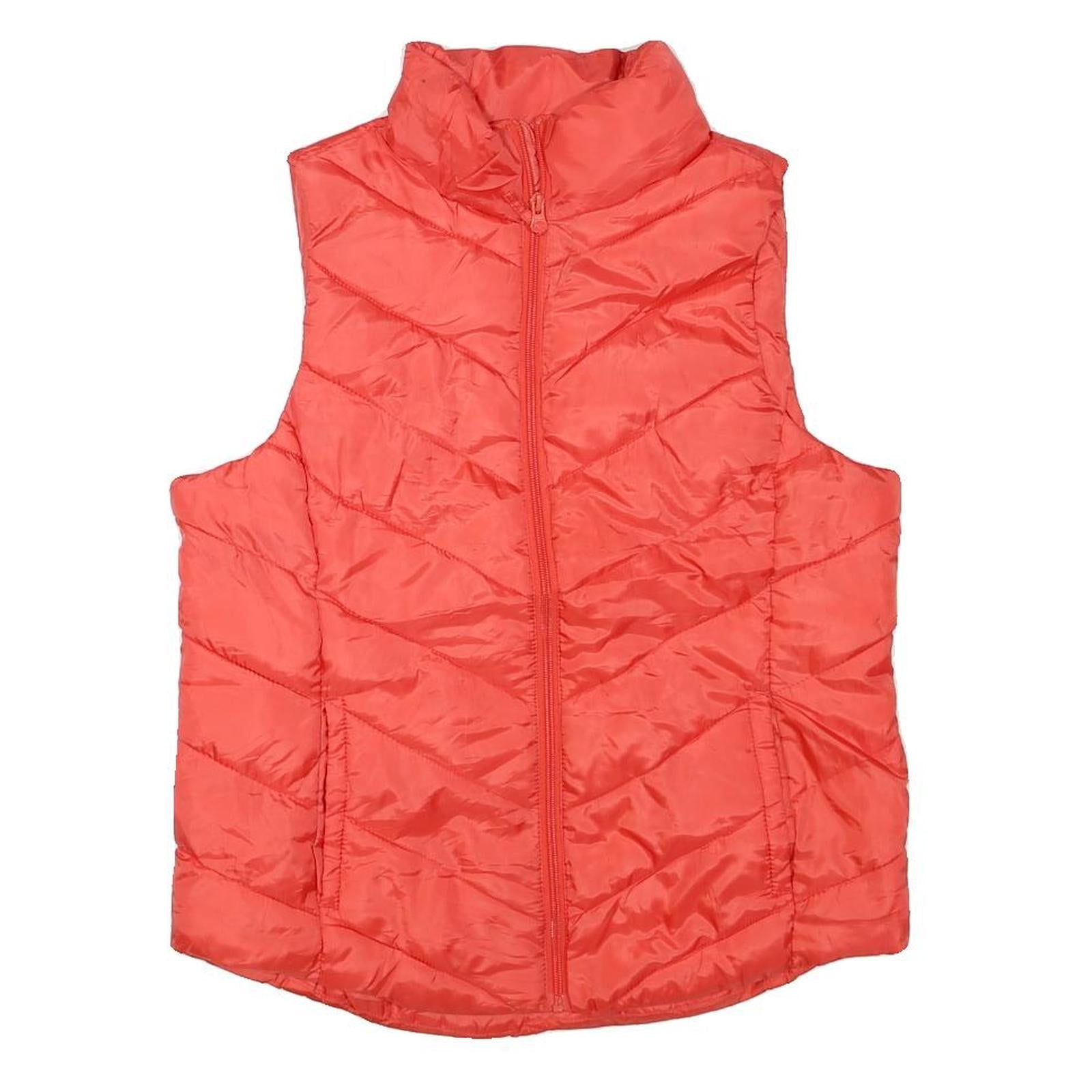 SO Womens Red Quilted Sleeveless Zip Jacket L Polyester Blend Lightweight Refurbished - N/A refurbished available on Cerqular