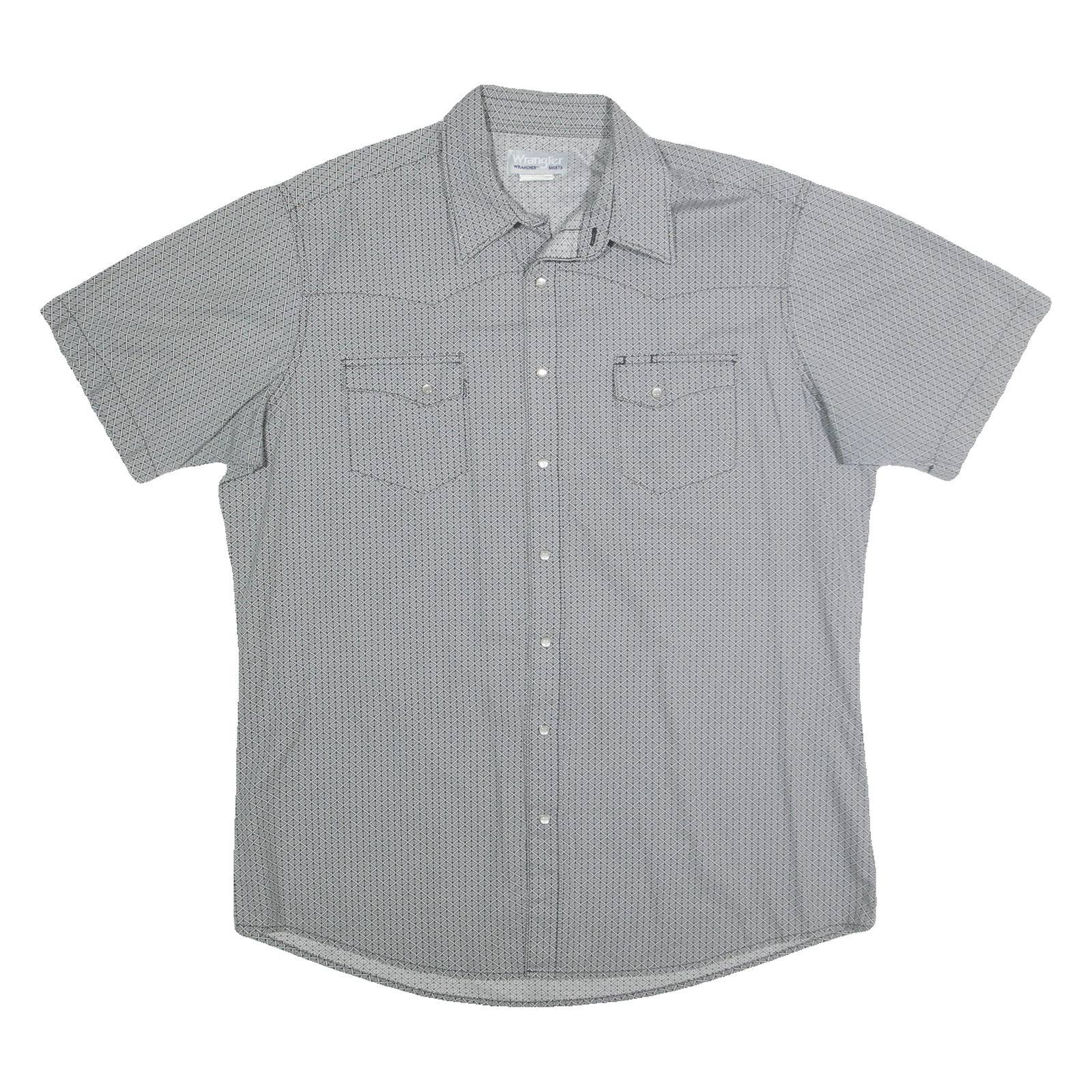 WRANGLER Mens Grey Cotton Blend Short Sleeve Shirt XL Casual Wear Refurbished - N/A refurbished available on Cerqular
