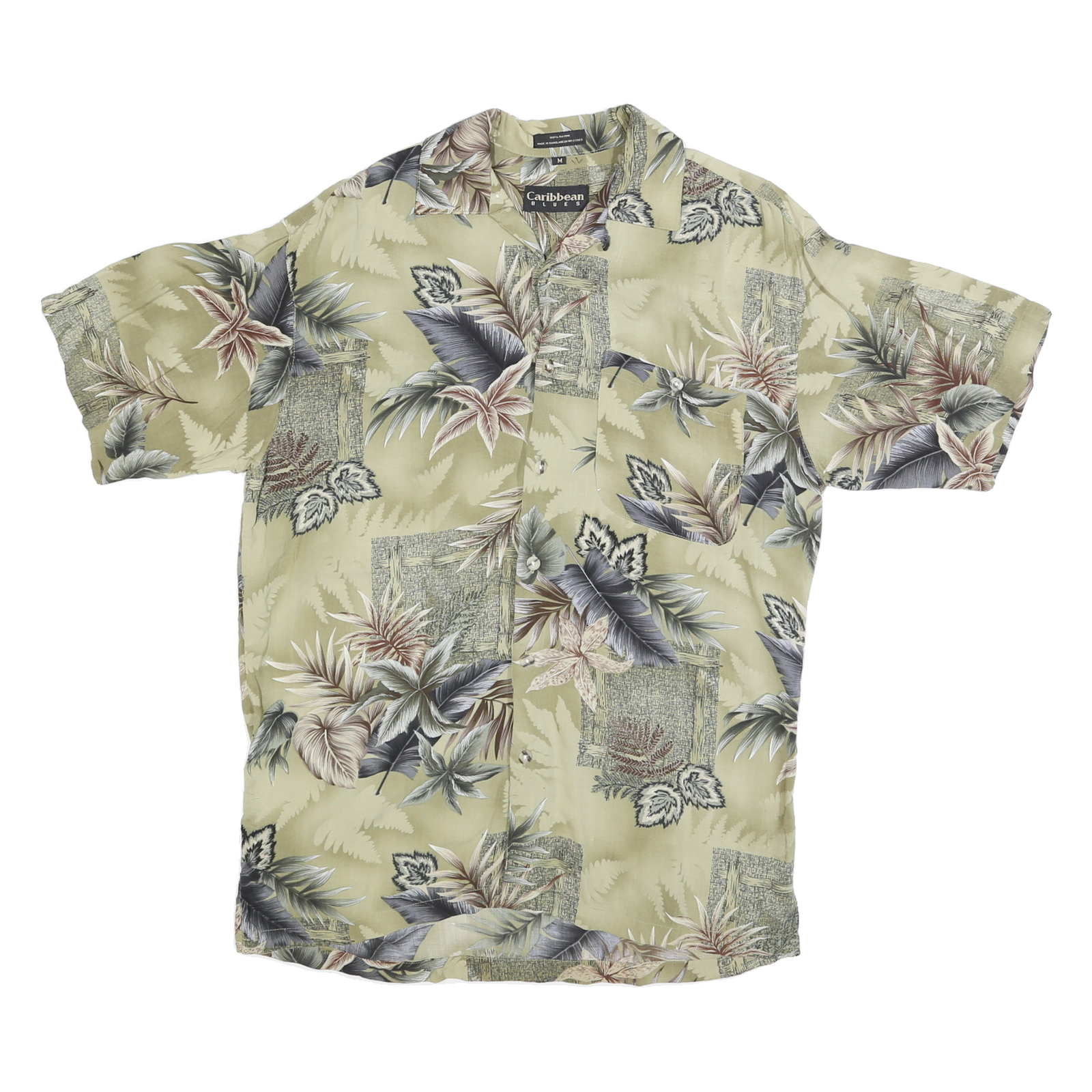 Buy CARIBBEAN BLUES Mens Beige Floral Cotton Blend Shirt M Casual Summer Beach Print Refurbished - $15.59 CARIBBEAN BLUES Mens Beige Floral Cotton Blend Shirt M Casual Summer Beach Print Refurbished - N/A refurbished available on Cerqular