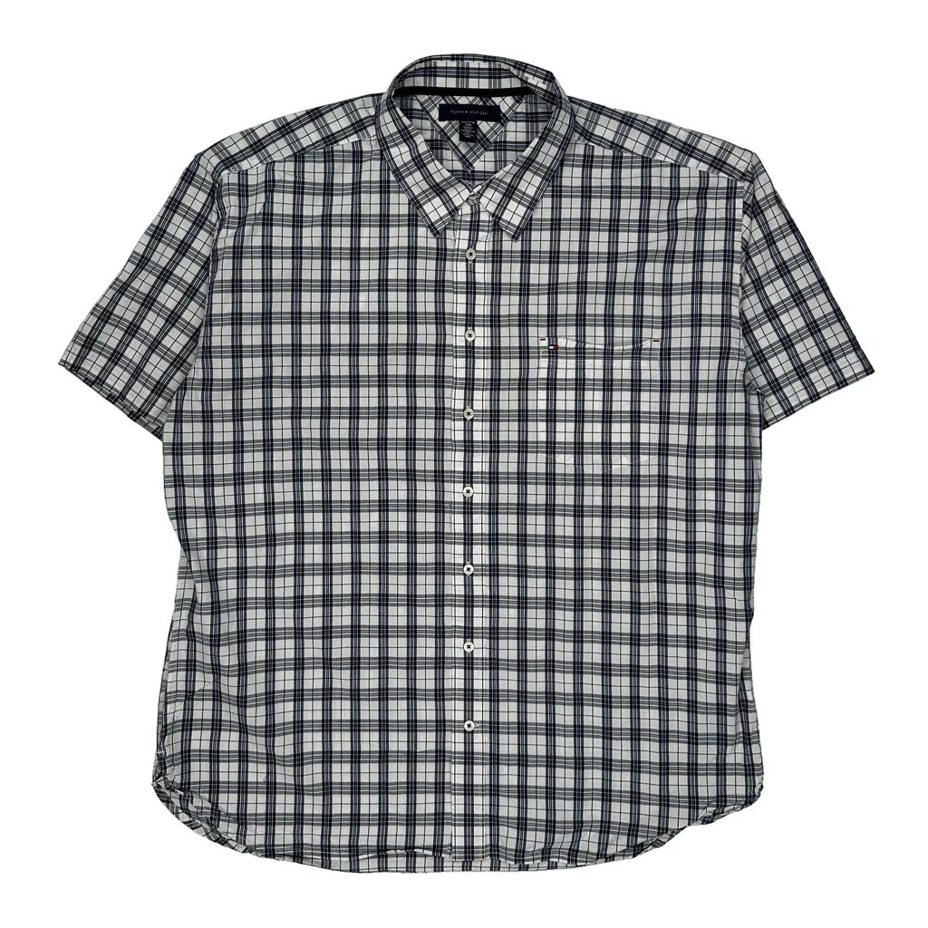 Buy Tommy Hilfiger Checked Short Sleeve Shirt - 2XL Black & White Cotton Refurbished - $33.49 Tommy Hilfiger Checked Short Sleeve Shirt - 2XL Black & White Cotton Refurbished - Thrifted (note: this is a term often used to describe second- refurbished available on Cerqular