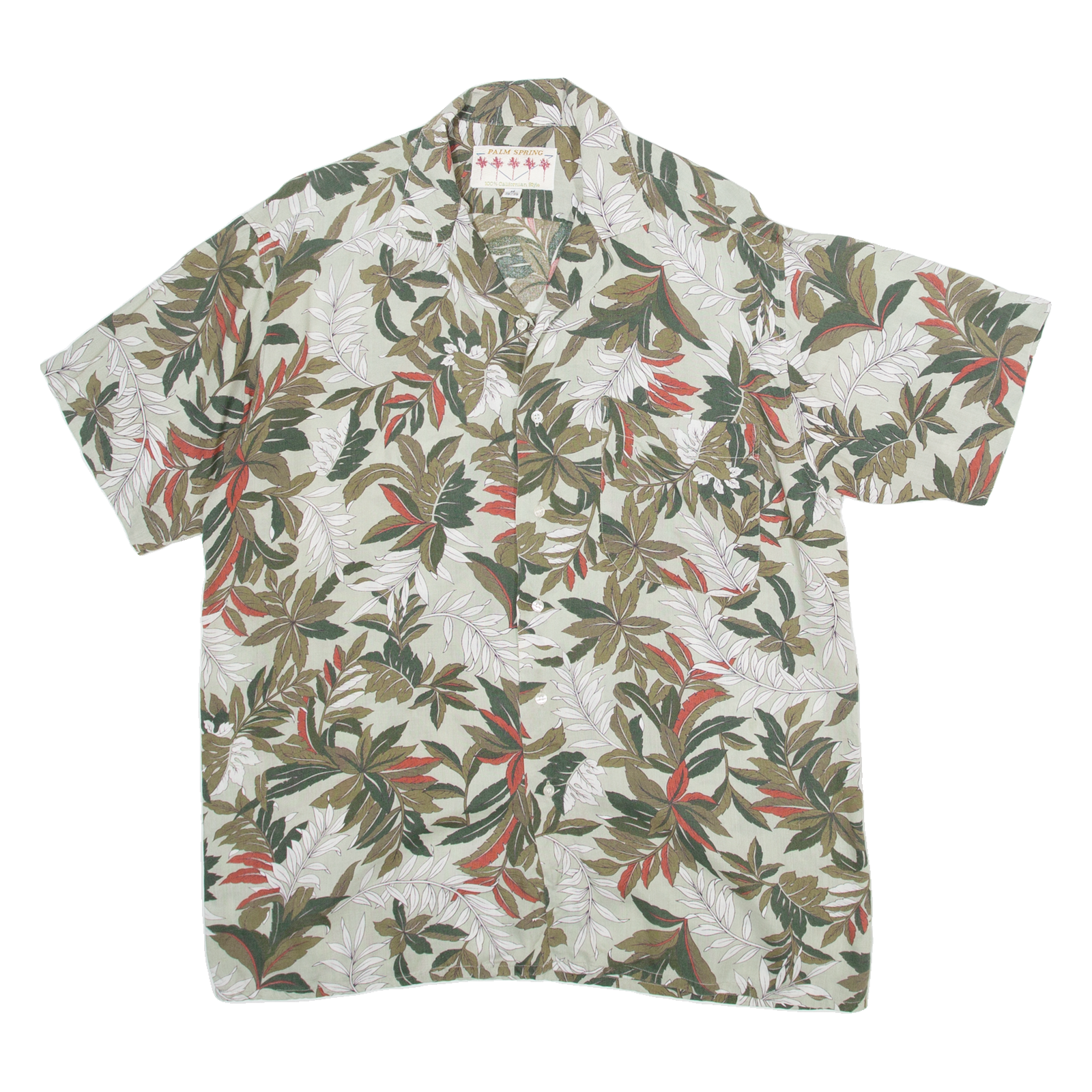 PALM SPRING Mens Shirt Green Floral M Refurbished - N/A refurbished available on Cerqular