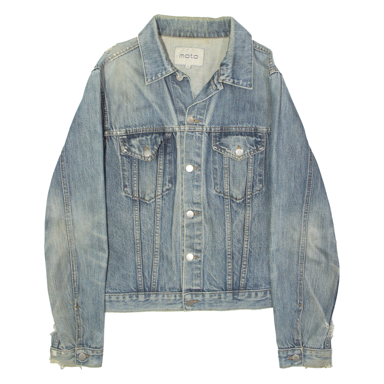 MOTO Distressed Mens Denim Jacket Blue S Refurbished - N/A refurbished available on Cerqular