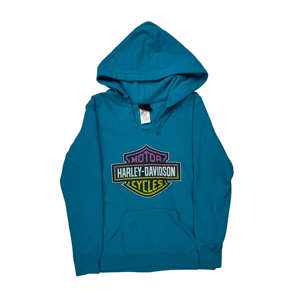 Buy Motorcycles Harley Davidson Graphic Hoodie - Medium Blue Cotton Blend Refurbished - $40.19 Motorcycles Harley Davidson Graphic Hoodie - Medium Blue Cotton Blend Refurbished - Thrifted (note: this is a term often used to describe second- refurbished available on Cerqular