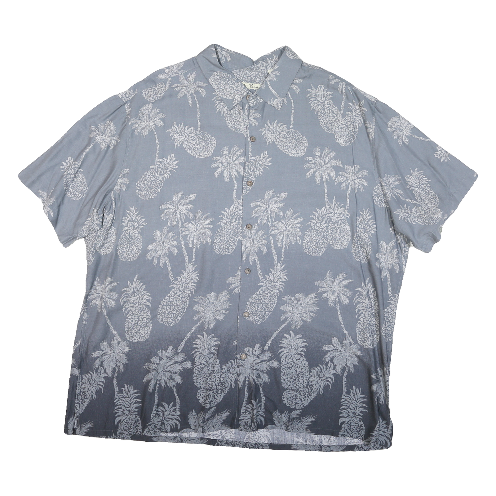 BATIK BAY Mens Blue Pattern Shirt 2XL Cotton Blend Tropical Pineapple Print Refurbished - N/A refurbished available on Cerqular