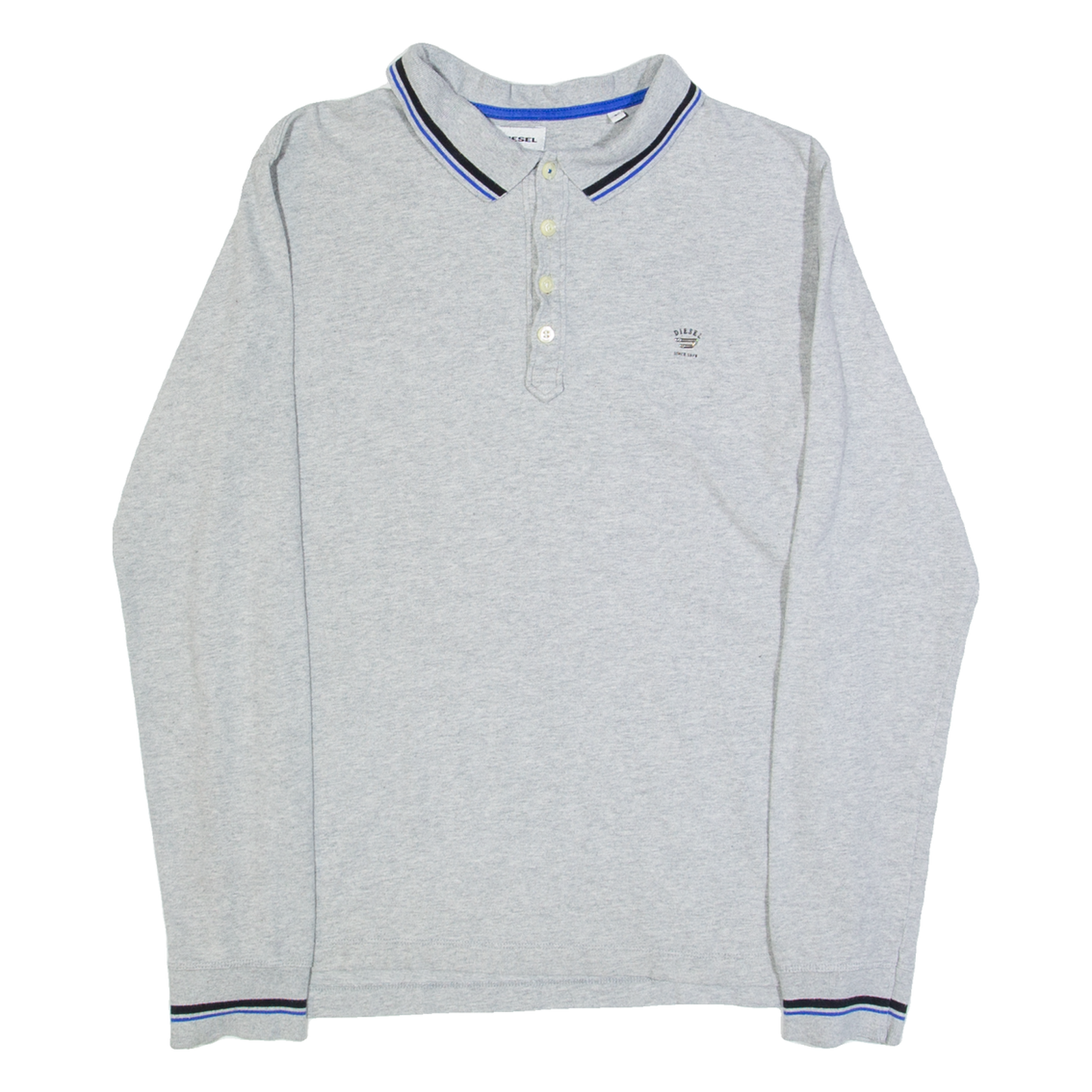 DIESEL Mens Polo Shirt Grey Long Sleeve L Refurbished - N/A refurbished available on Cerqular