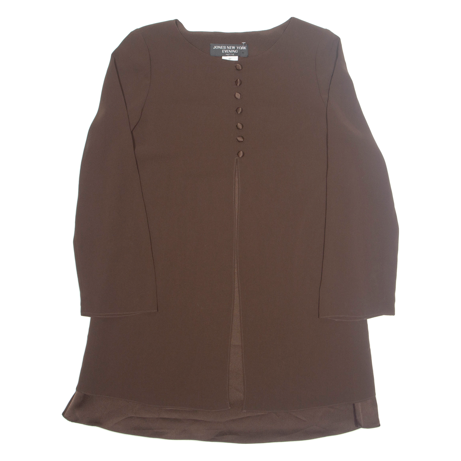 JONES NEW YORK Womens Blouse Brown Long Sleeve L Refurbished - N/A refurbished available on Cerqular