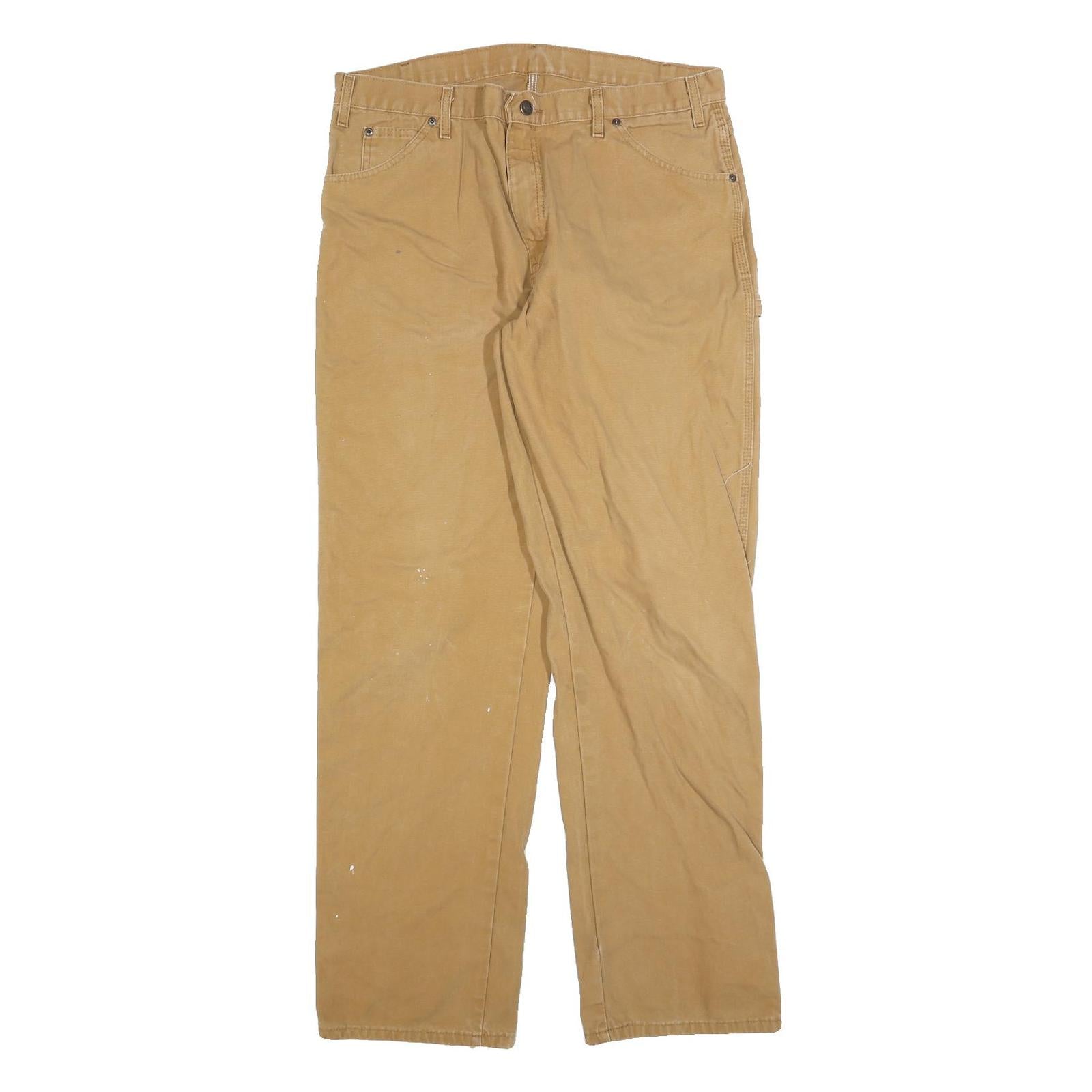 DICKIES Mens Regular Fit Beige Jeans Cotton Blend Zip W36 L34 Workwear Classic Refurbished - N/A refurbished available on Cerqular