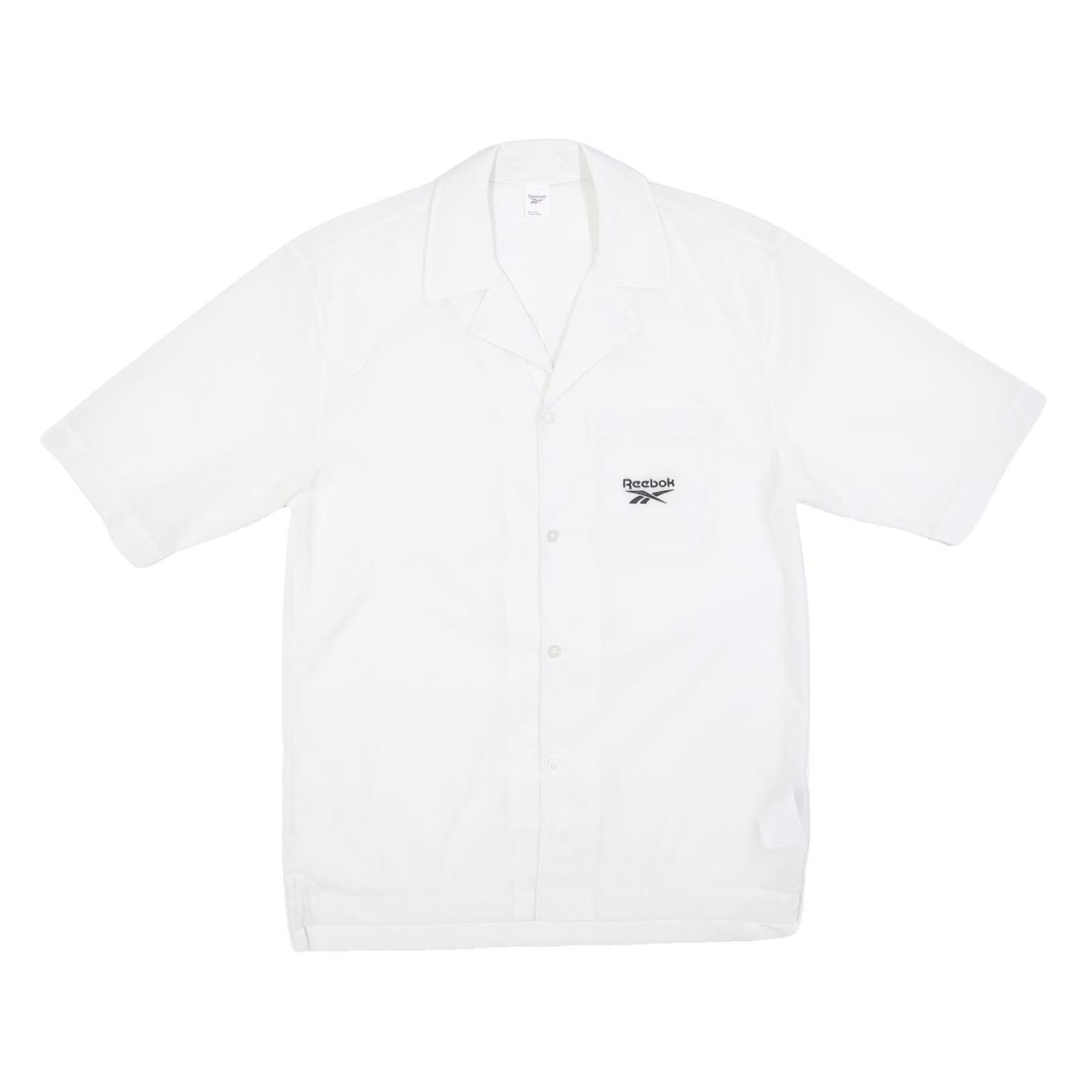 REEBOK Mens White Shirt S Polyester Blend Casual Short Sleeve Button Down Refurbished - N/A refurbished available on Cerqular