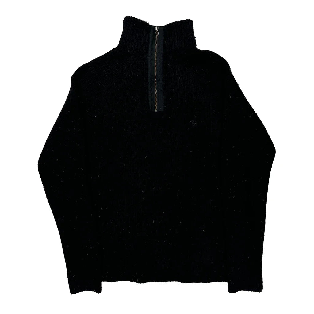 Age 7 Burberry London 1/4 Zip - Small Black Wool Refurbished - Thrifted (note: this is a term often used to describe second- refurbished available on Cerqular