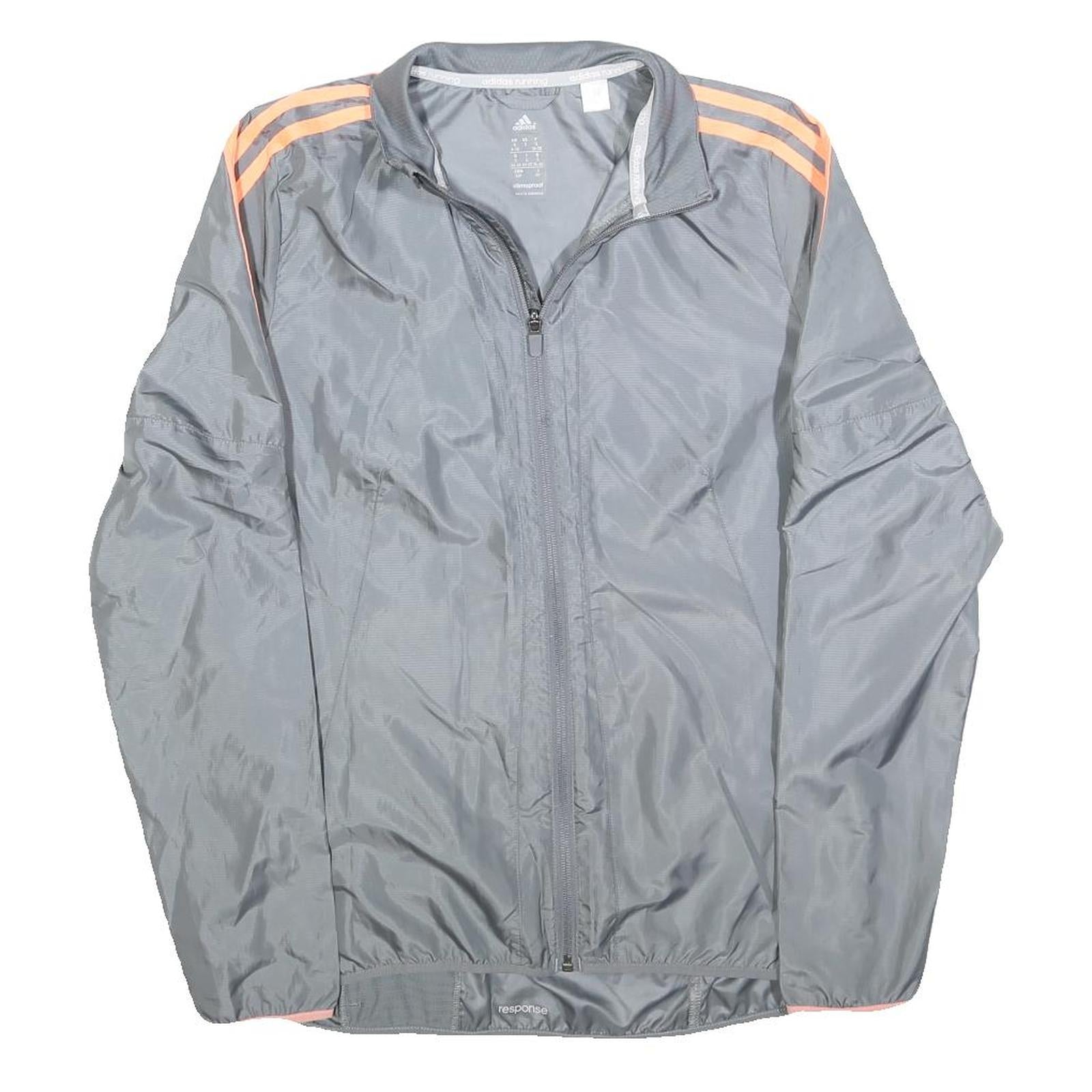 ADIDAS Womens Grey & Peach Track Jacket S Polyester Blend Zip Lightweight Refurbished - N/A refurbished available on Cerqular