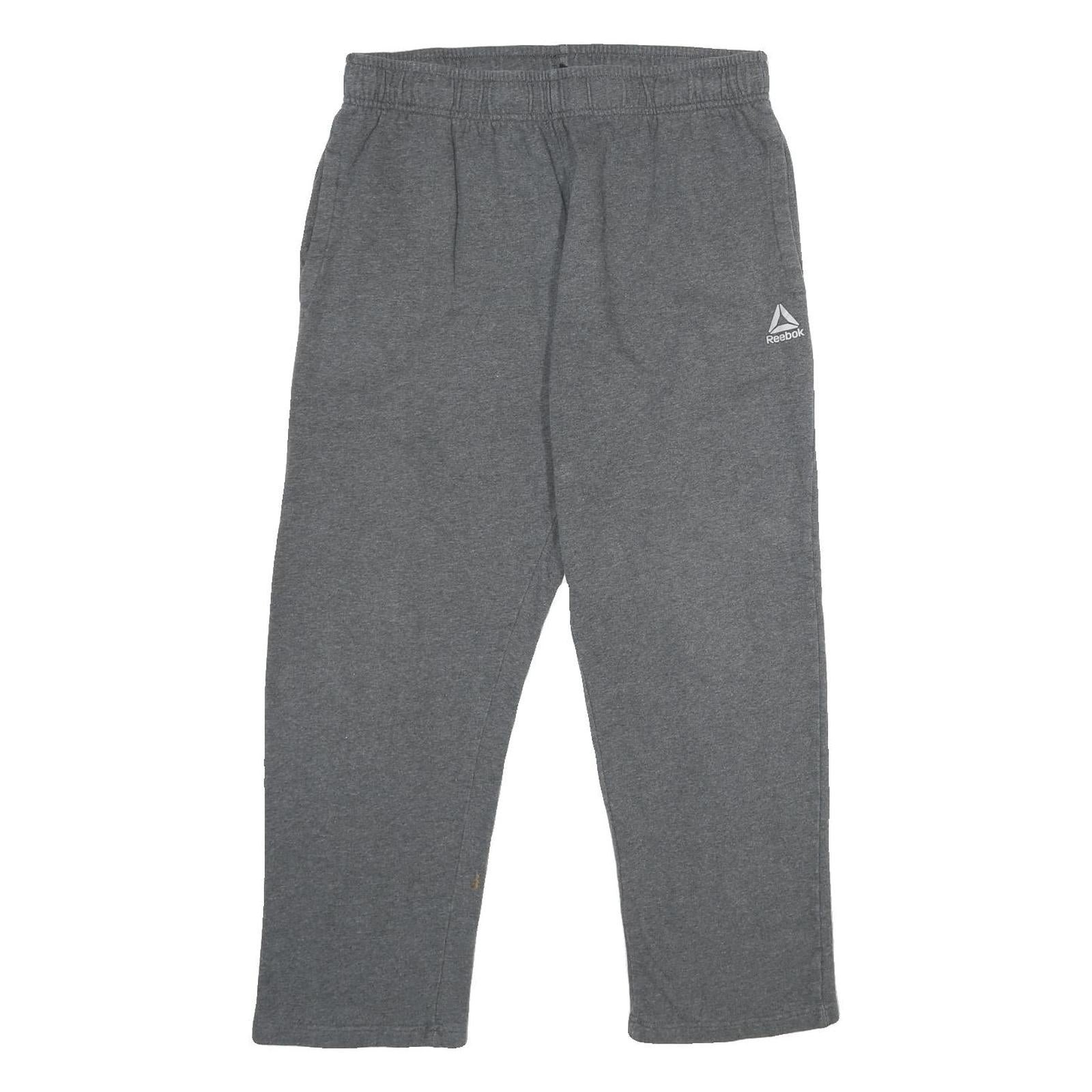 REEBOK Mens Joggers Grey L W32 L28 Cotton Blend Regular Tapered Fit Casual Refurbished - N/A refurbished available on Cerqular