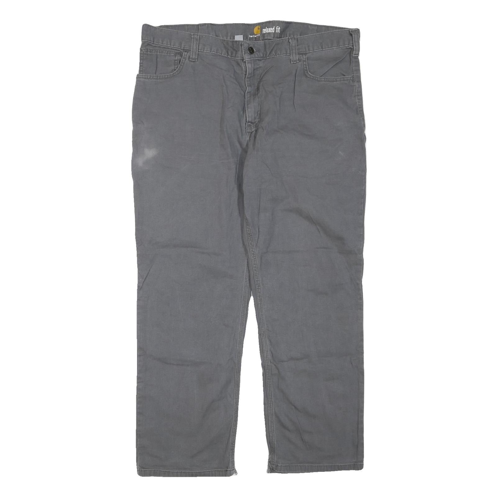 CARHARTT Mens Cotton Blend Grey Regular Fit Straight Leg Trousers W40 L30 Refurbished - N/A refurbished available on Cerqular