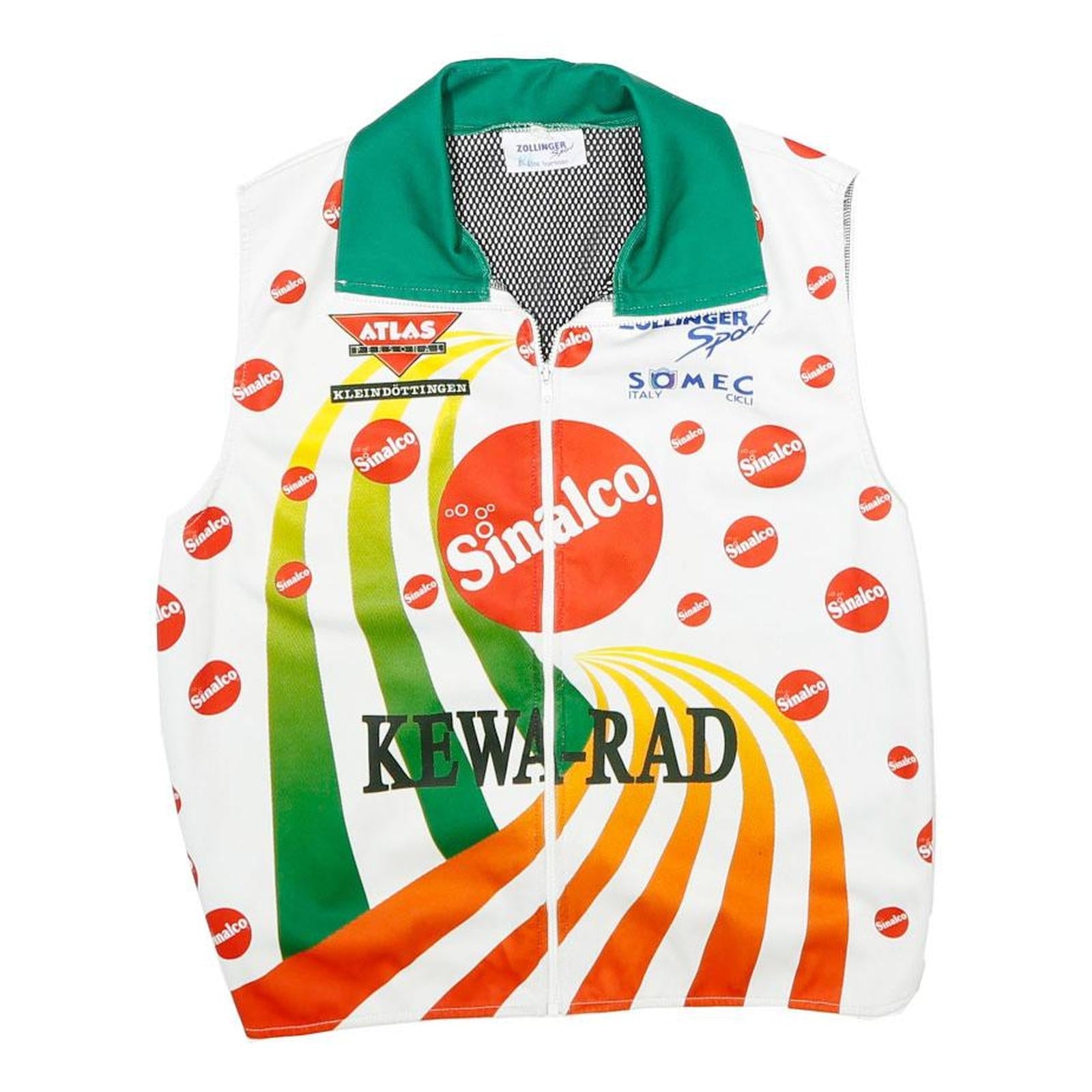 ZOLLNGER SPORT Mens White Green & Orange Polyester Blend Cycling Jacket S Zip Refurbished - N/A refurbished available on Cerqular