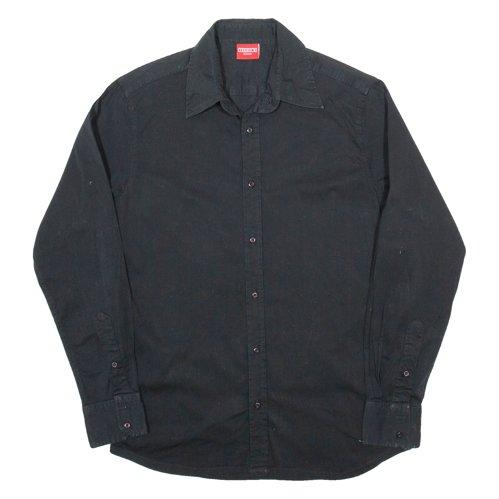 TEDDY'S Mens Plain Shirt Black Long Sleeve M Refurbished - N/A refurbished available on Cerqular