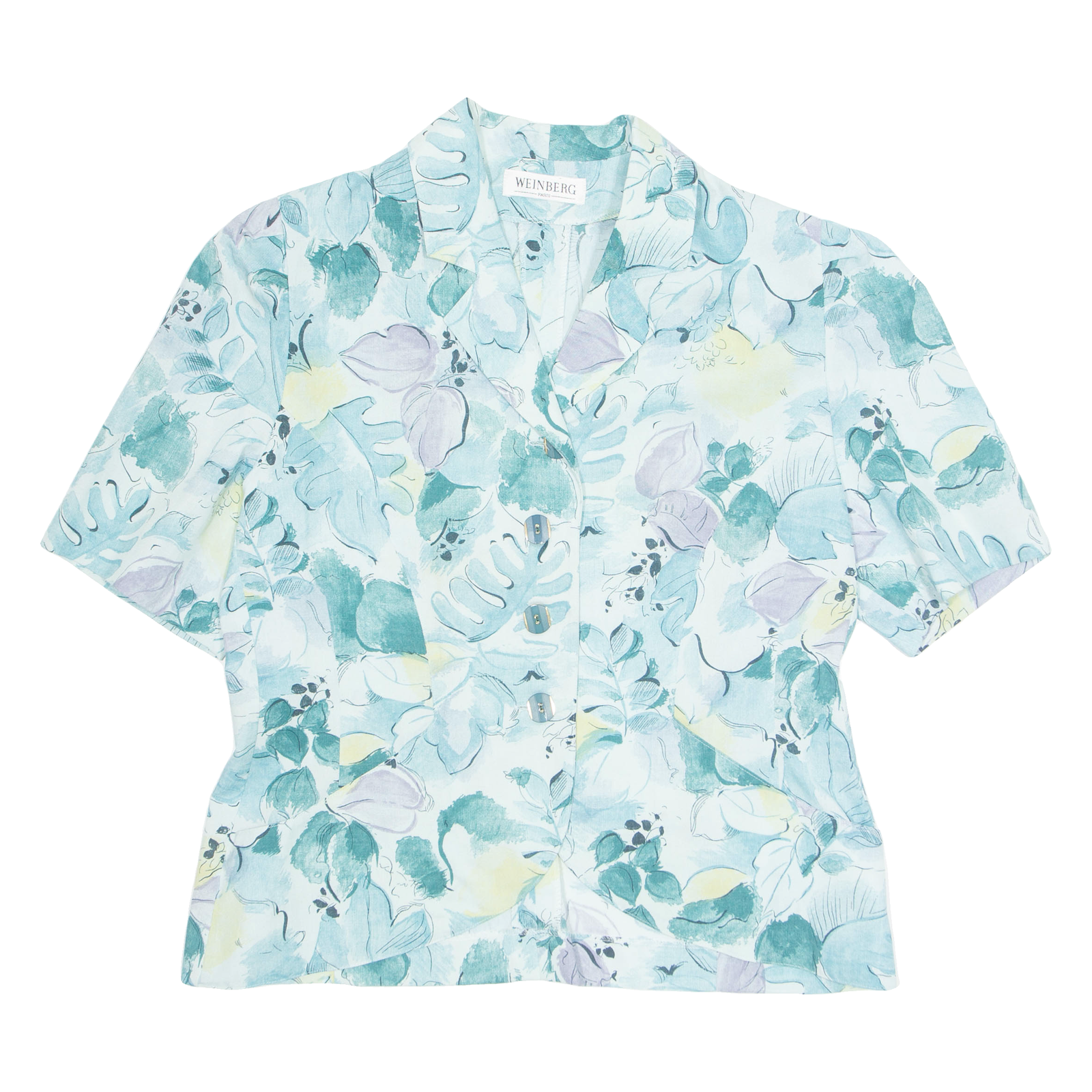 Womens Printed Blouse Blue V-Neck Floral L Refurbished - N/A refurbished available on Cerqular