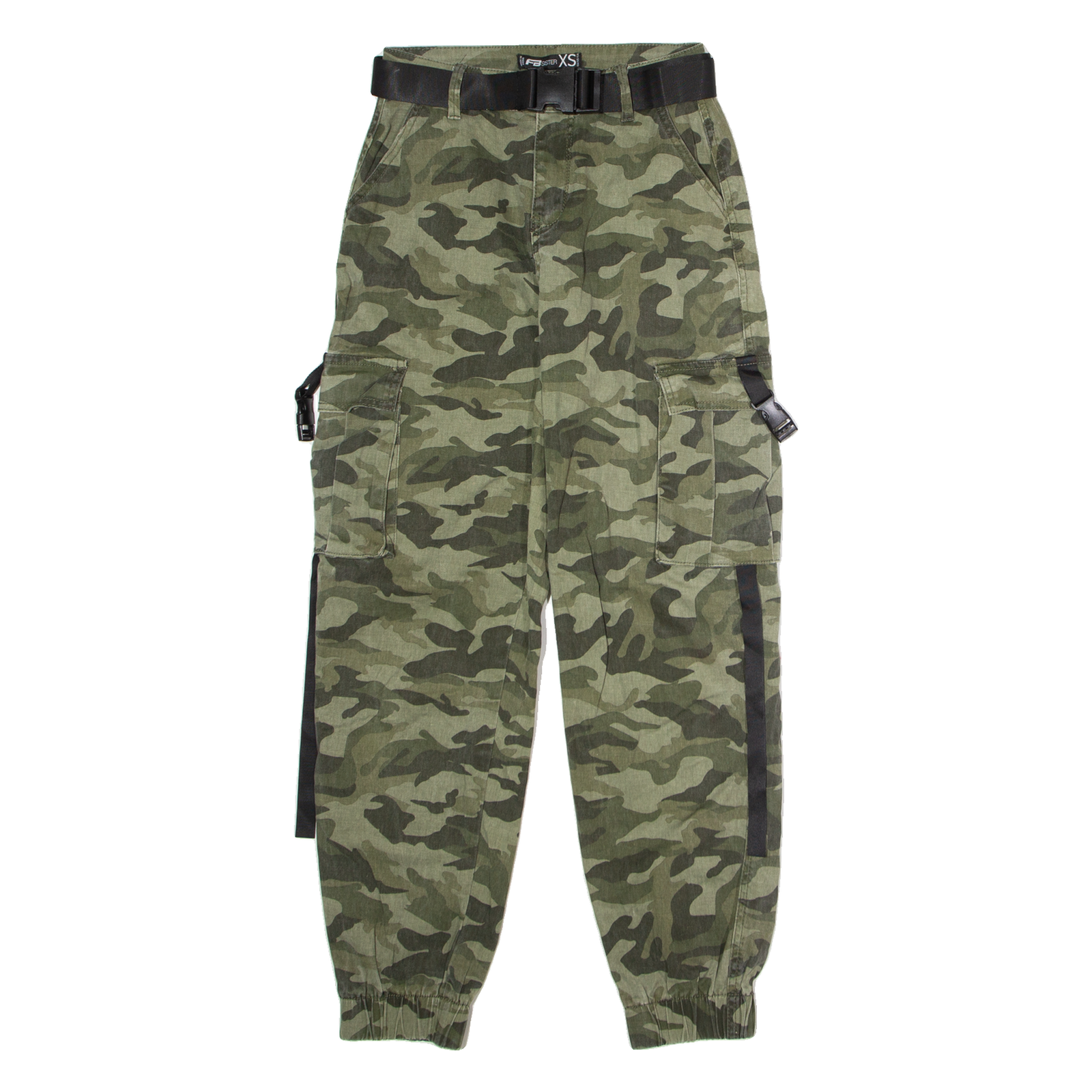 FB SISTER Cuffed Camouflage Cargo Womens Trousers Green Regular Tapered W26 L28 Refurbished - N/A refurbished available on Cerqular