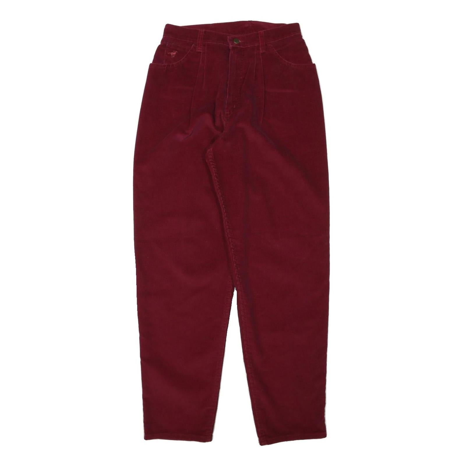 WRANGLER Womens Cotton Blend Wine Relaxed Tapered Trousers W28 L32 Refurbished - N/A refurbished available on Cerqular