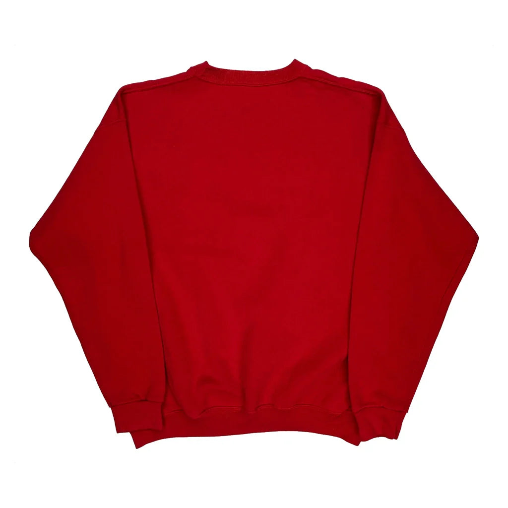 Made In USA, Ohio State Buckeyes Santee College Sweatshirt - XL Red Cotton Refurbished - Thrifted (note: this is a term often used to describe second- refurbished available on Cerqular