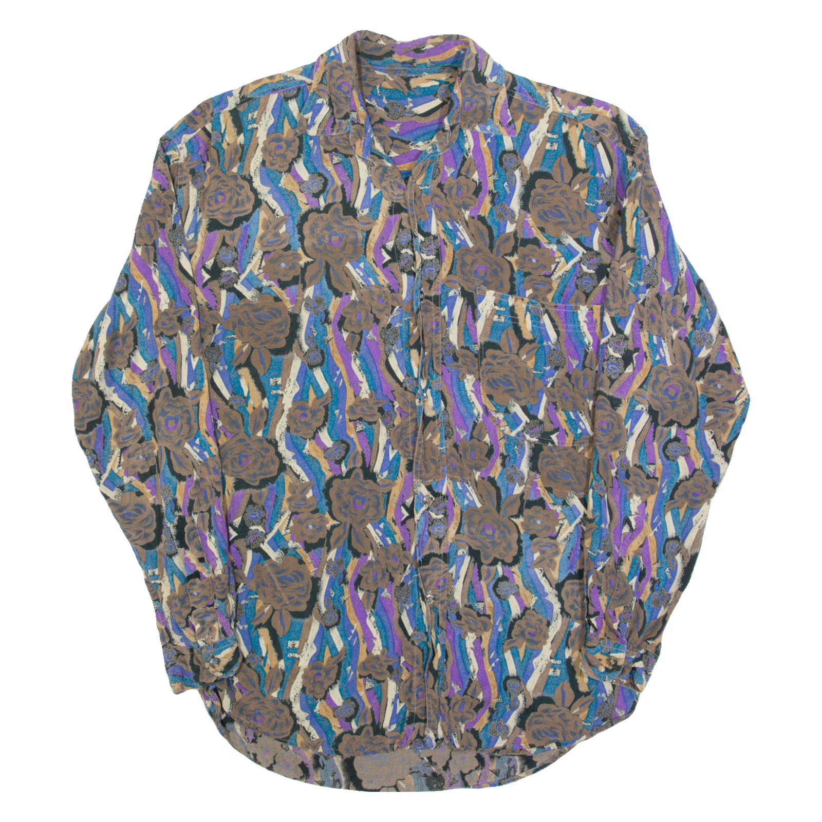 Buy Mens Shirt Brown Crazy Pattern Long Sleeve M Refurbished - $18.19 Mens Shirt Brown Crazy Pattern Long Sleeve M Refurbished - N/A refurbished available on Cerqular