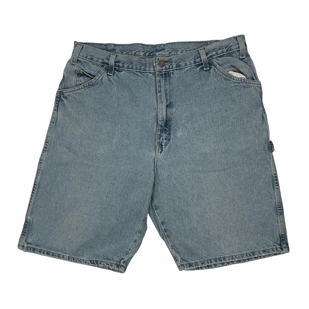 Dickies Denim Shorts - 36W 10L Light Wash Denim Refurbished - Thrifted (note: this is a term often used to describe second- refurbished available on Cerqular