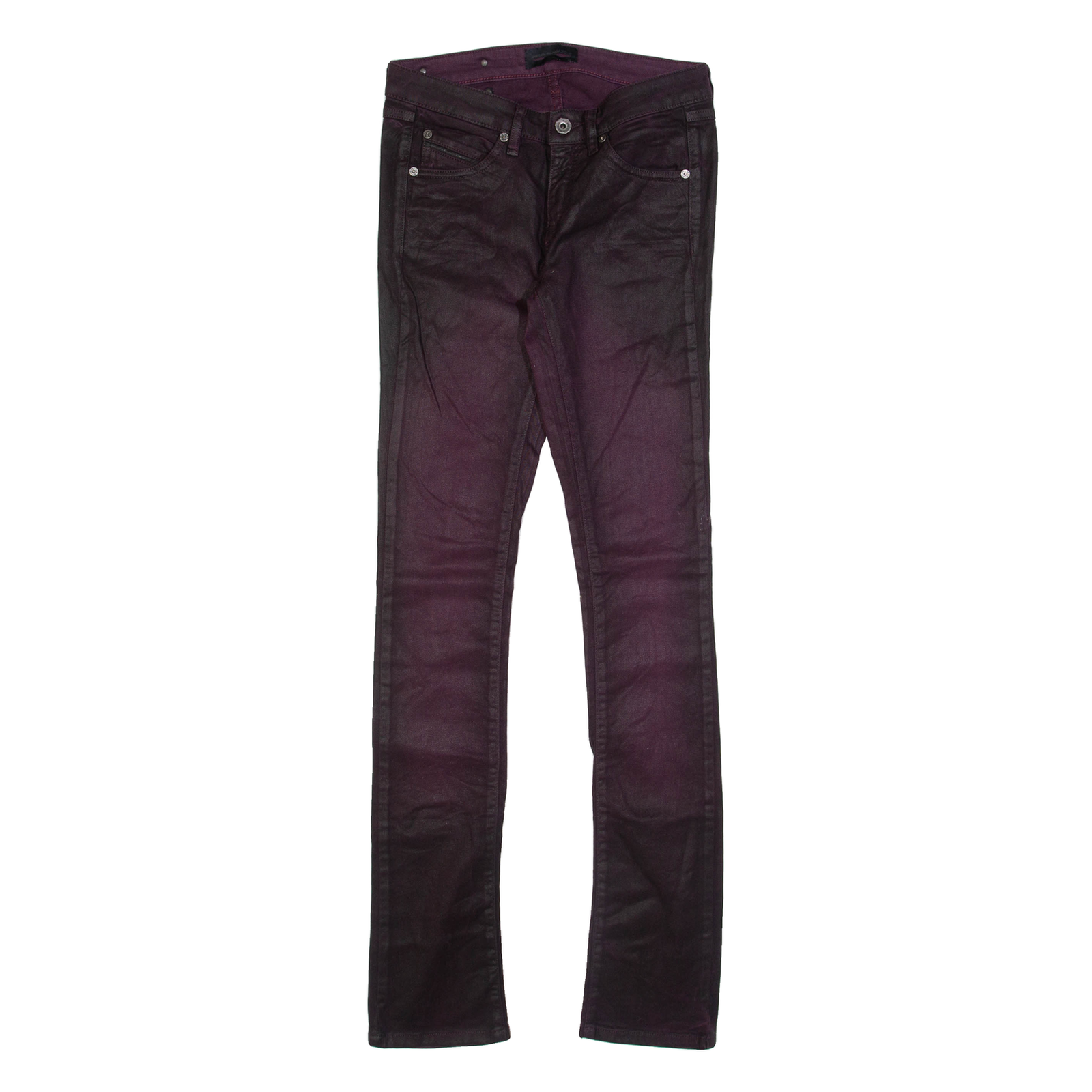 DIESEL Womens Trousers Maroon Slim Skinny W28 L32 Refurbished - N/A refurbished available on Cerqular