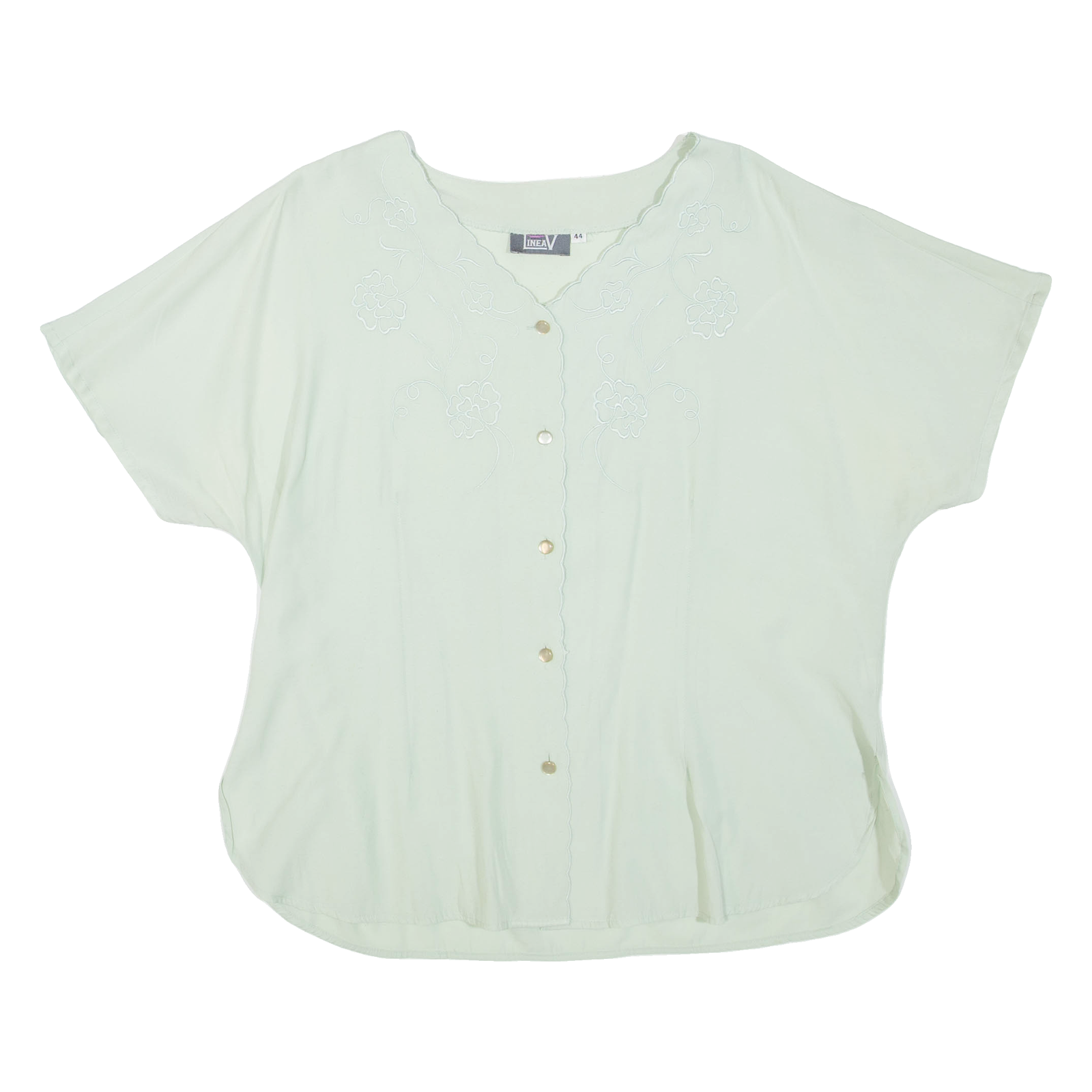 LINEAV Womens Blouse Green V-Neck Viscose L Refurbished - N/A refurbished available on Cerqular