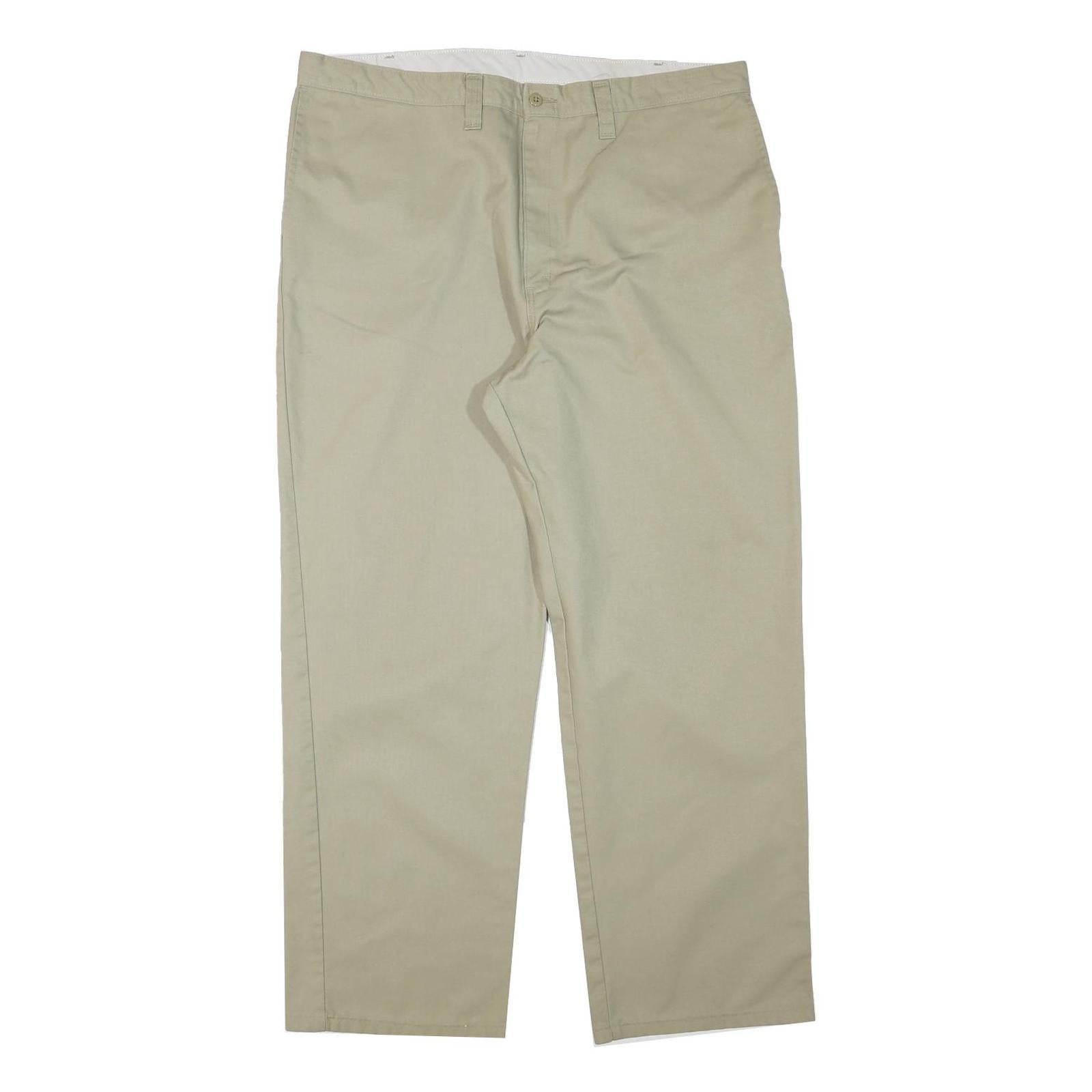 DICKIES Mens Cotton Blend Beige Regular Fit Straight Leg Trousers W40 L30 Refurbished - N/A refurbished available on Cerqular