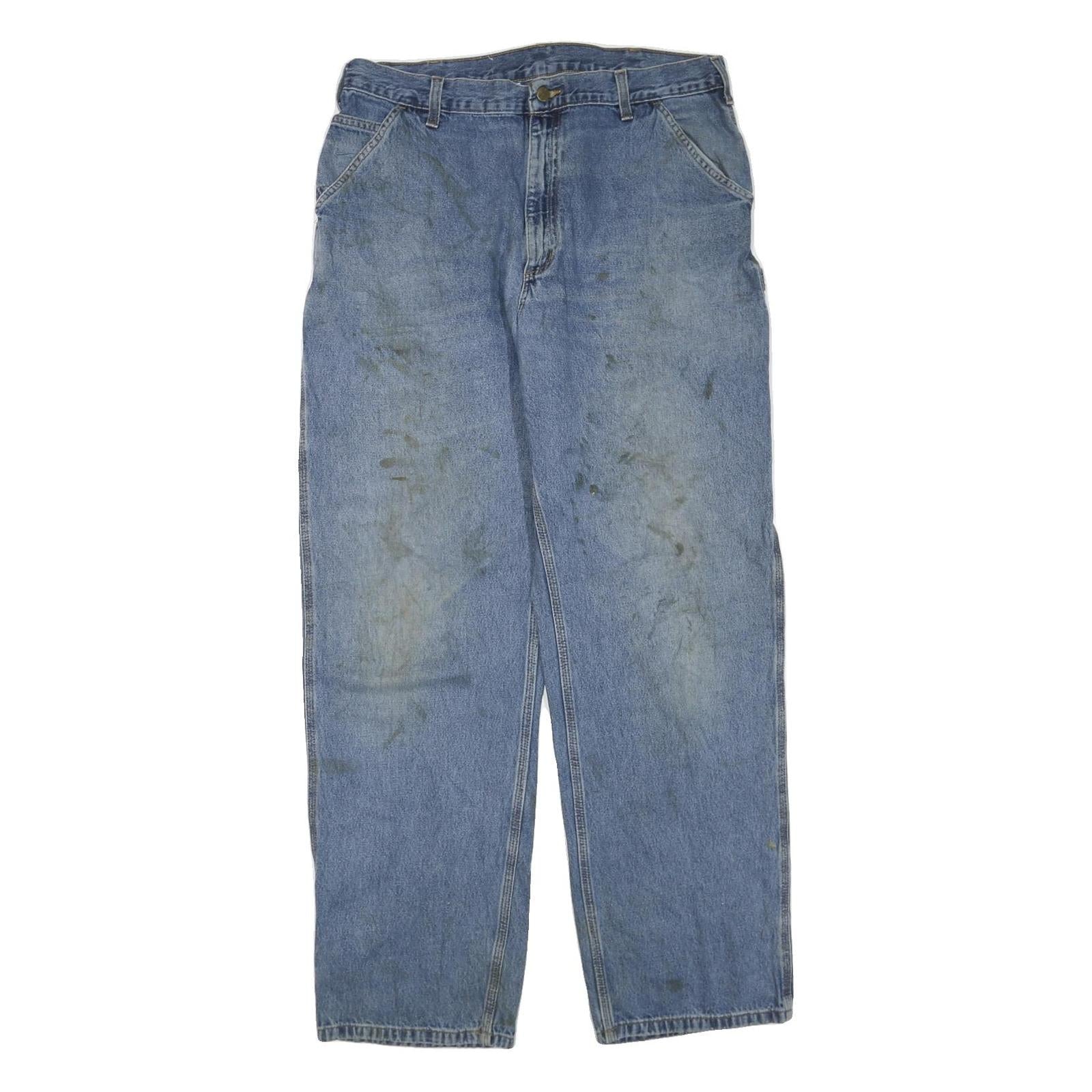 CARHARTT Mens Regular Blue Denim Jeans W38 L34 Workwear Utility Zip Fly Refurbished - N/A refurbished available on Cerqular