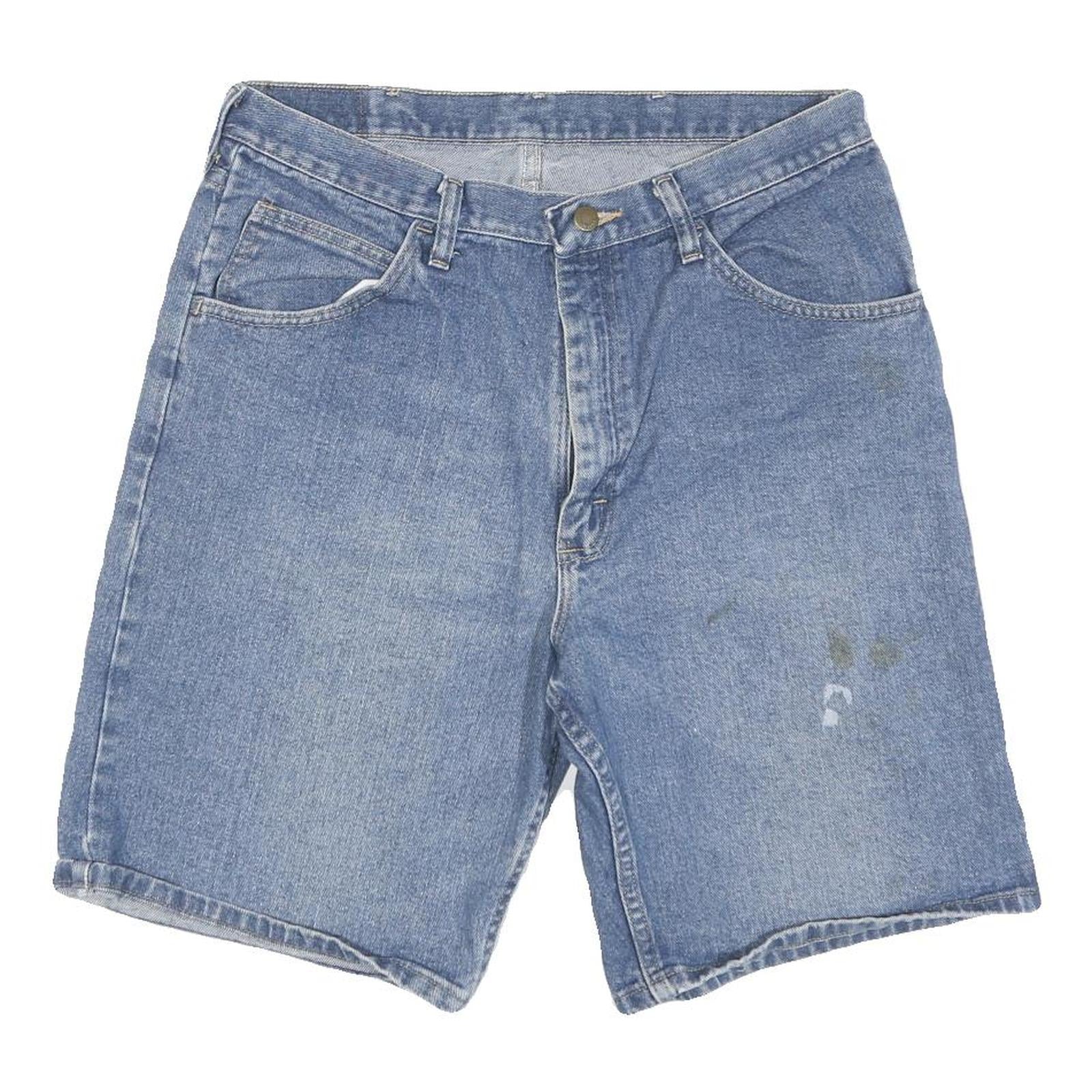 WRANGLER Mens Denim Blue Casual Shorts L W34 Cotton Blend Classic Fit Refurbished - N/A refurbished available on Cerqular