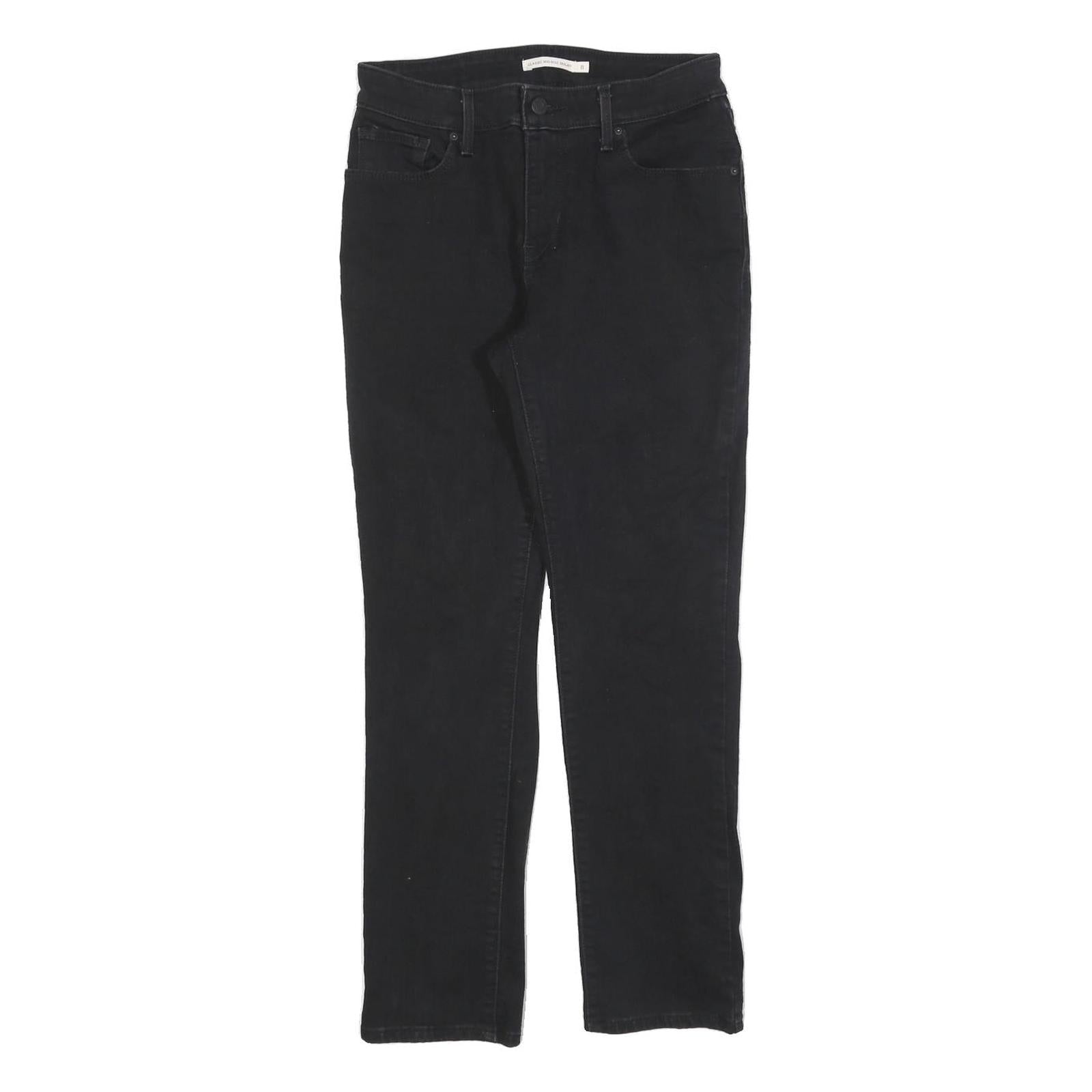 LEVI'S Womens Black Regular Fit Straight Denim Jeans W29 L28 Zip Pocket Refurbished - N/A refurbished available on Cerqular