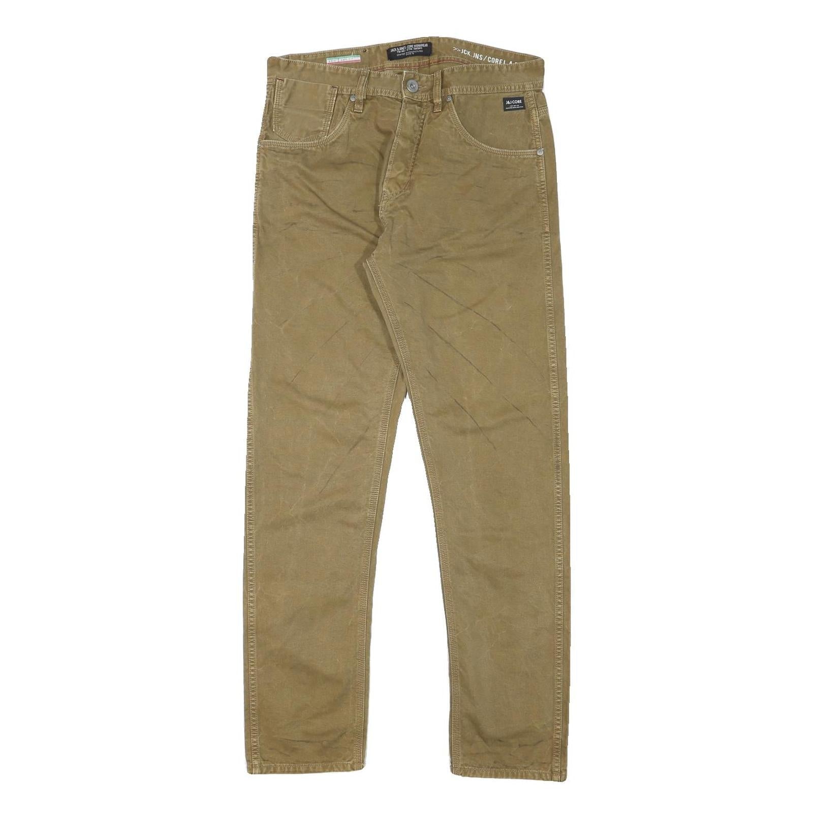JACK & JONES Mens Slim Fit Workwear Beige Cotton Blend Twill W31 L30 Work Jeans Refurbished - N/A refurbished available on Cerqular