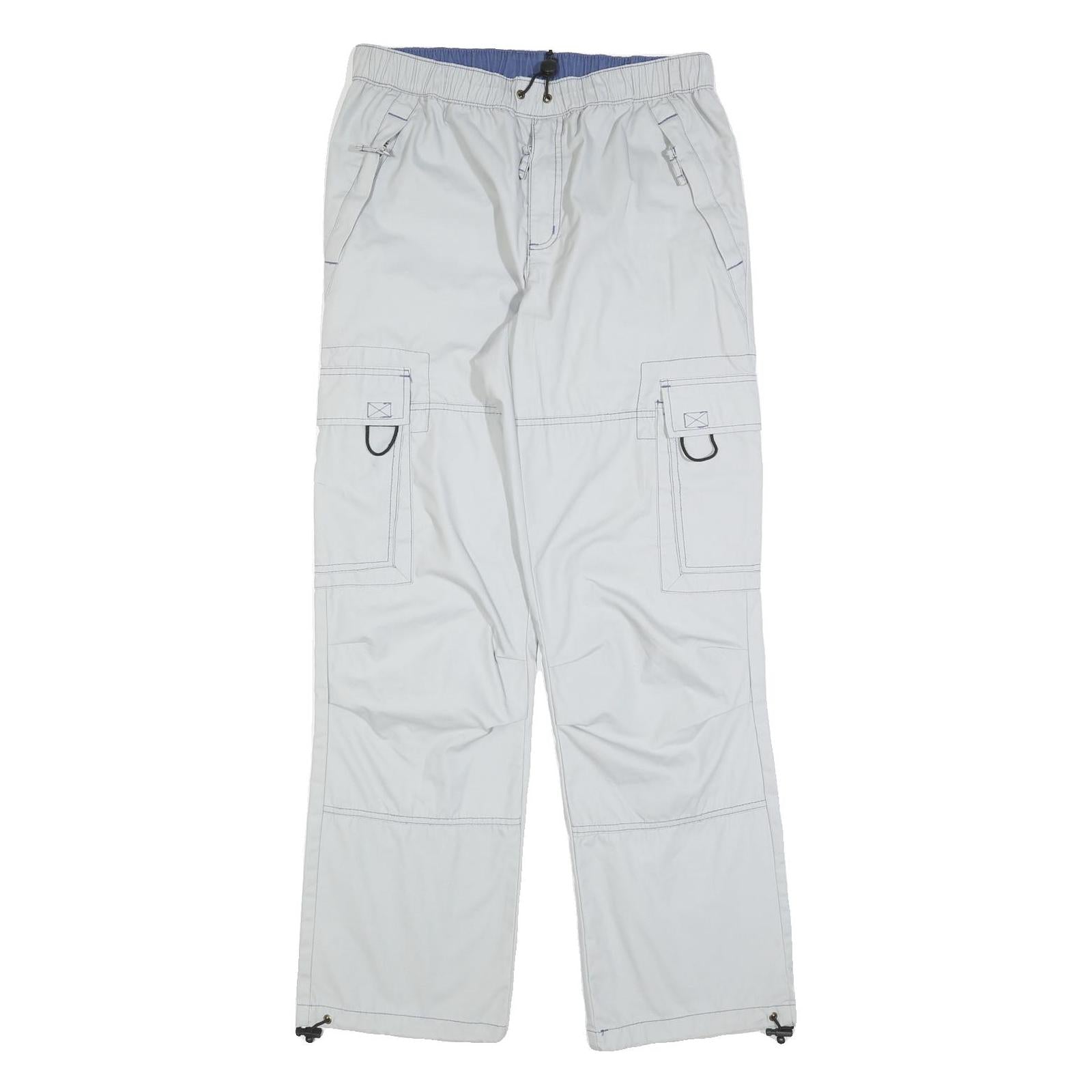 Mens Regular Fit Light Grey Polyester Blend Toggle Closure Cargo Trousers W30 Refurbished - N/A refurbished available on Cerqular