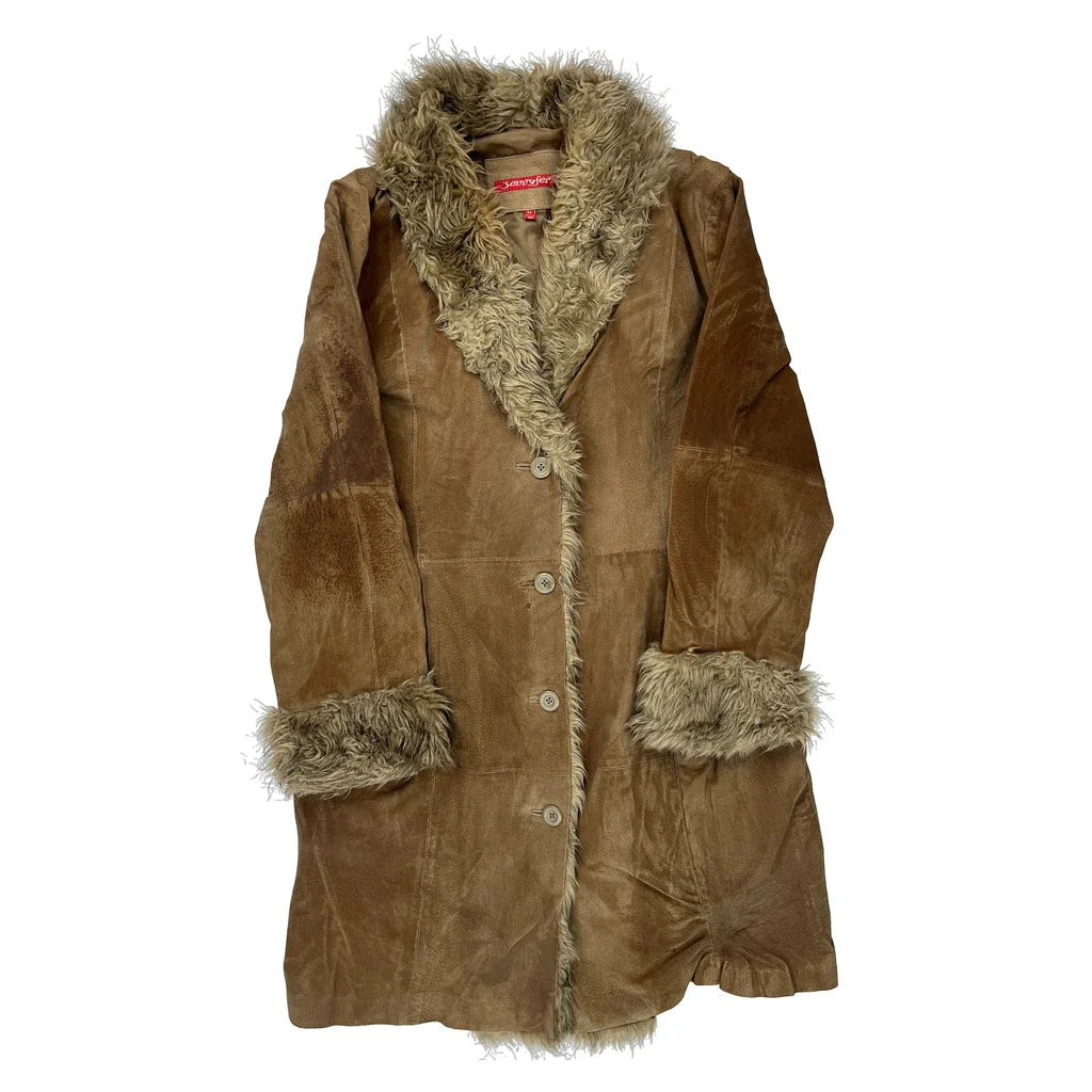 Jennyfer J Afghan Coat - 3XL Brown Polyester Refurbished - Thrifted (note: this is a term often used to describe second- refurbished available on Cerqular