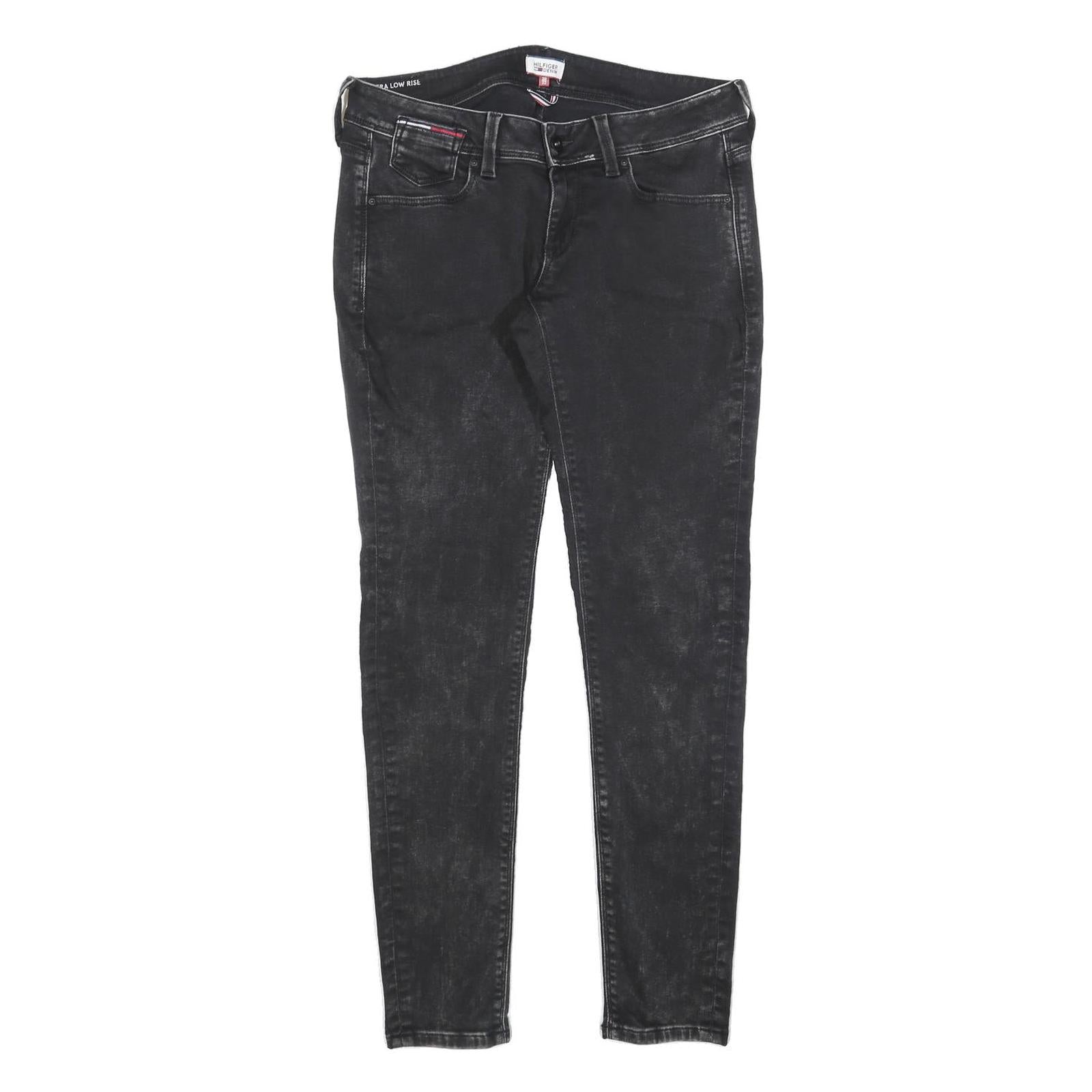 TOMMY HILFIGER Womens Jeans Black Slim Skinny Denim Medium W30 L32 Stylish Zip Refurbished - N/A refurbished available on Cerqular