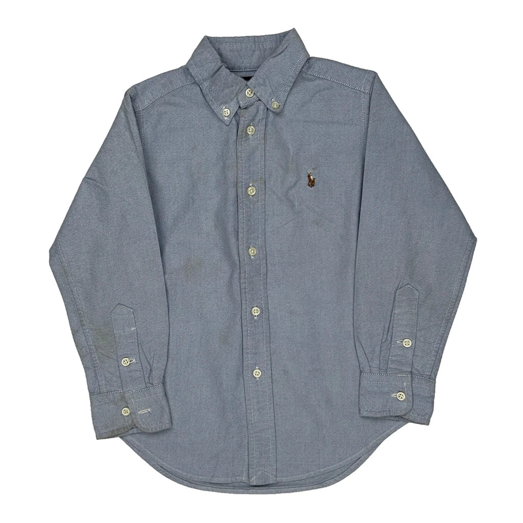 Age 4 Ralph Lauren Shirt - XS Blue Cotton Refurbished - Thrifted (note: this is a term often used to describe second- refurbished available on Cerqular