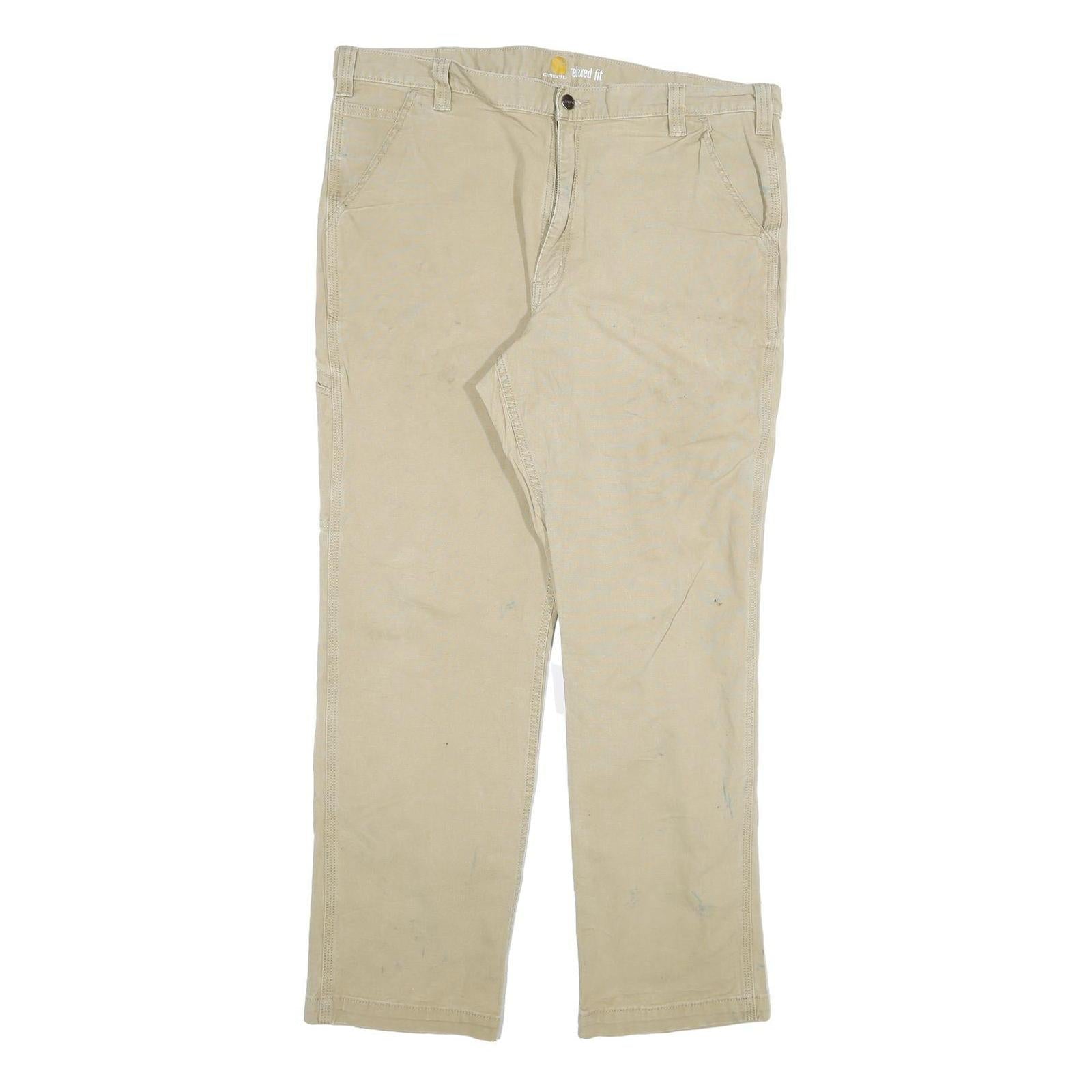 CARHARTT Mens Cotton Blend Beige Relaxed Fit Straight Trousers W40 L32 Workwear Refurbished - N/A refurbished available on Cerqular