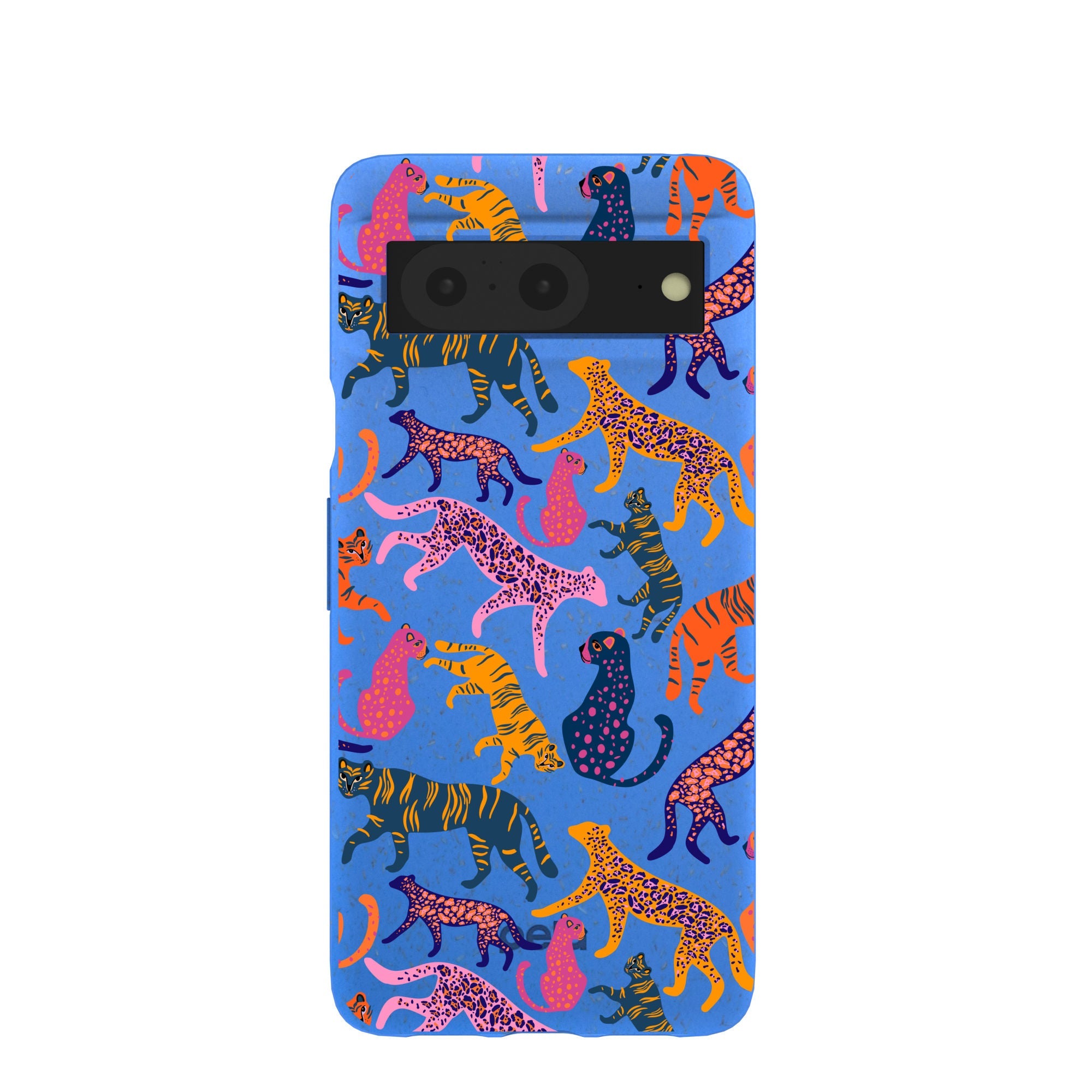 Electric Blue Jungle Cat Google Pixel 8 Case Refurbished - Pela Case refurbished available on Cerqular