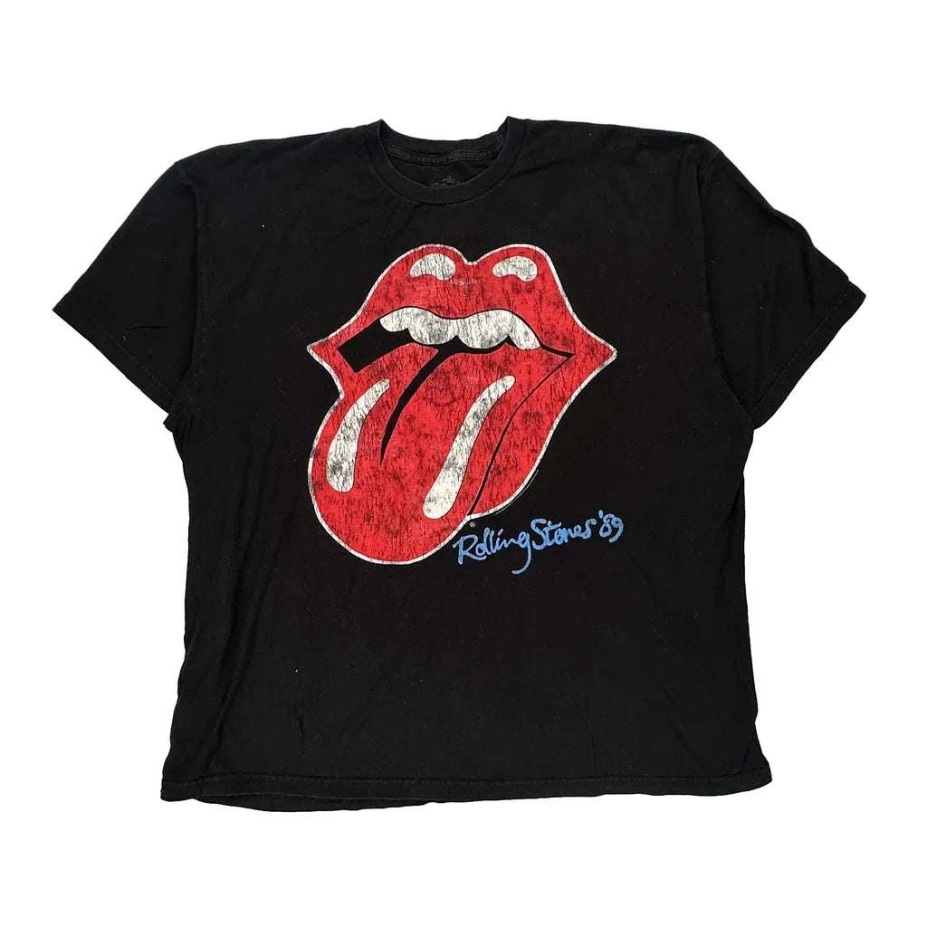 Rolling Stones Band T-Shirt - 3XL Black Cotton Refurbished - Thrifted (note: this is a term often used to describe second- refurbished available on Cerqular