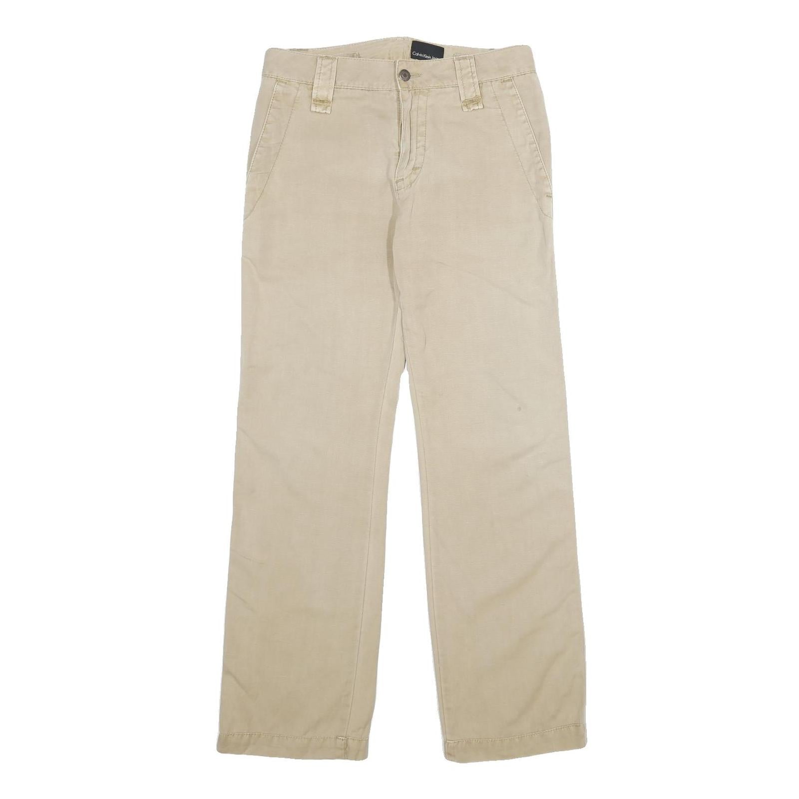Buy CALVIN KLEIN JEANS Mens Beige Linen Blend Regular Straight Trousers W29 L32 Refurbished - $29.89 CALVIN KLEIN JEANS Mens Beige Linen Blend Regular Straight Trousers W29 L32 Refurbished - N/A refurbished available on Cerqular