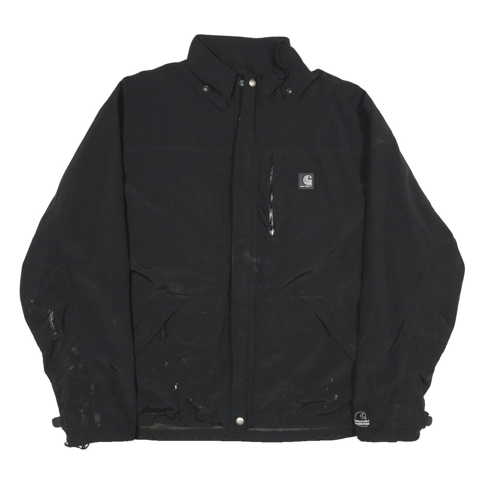 CARHARTT Mens Black XL Nylon Zip Jacket Plain Outdoor Workwear Weatherproof Refurbished - N/A refurbished available on Cerqular
