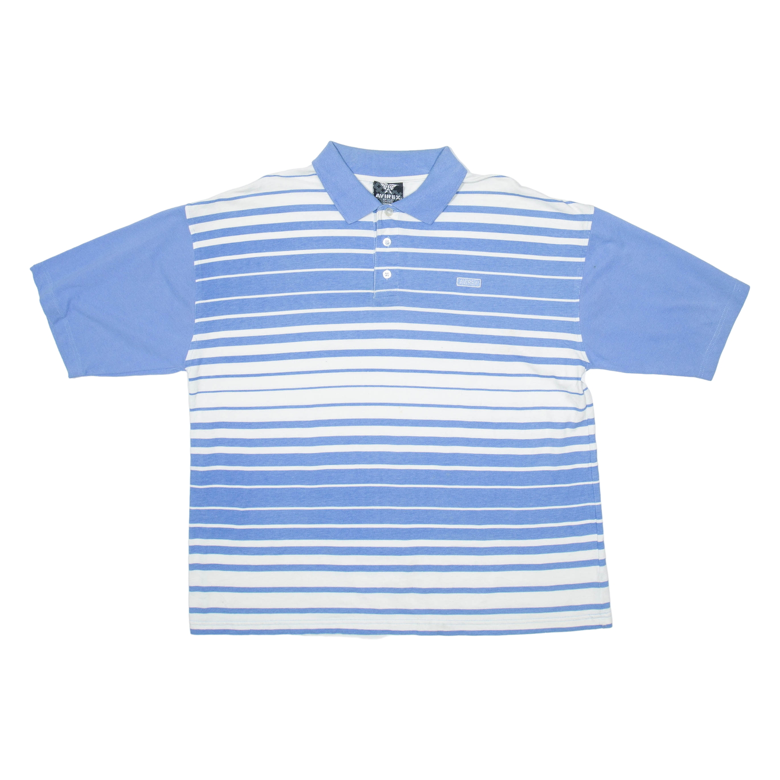 AVIREX Mens Polo Shirt Blue Striped XL Refurbished - N/A refurbished available on Cerqular