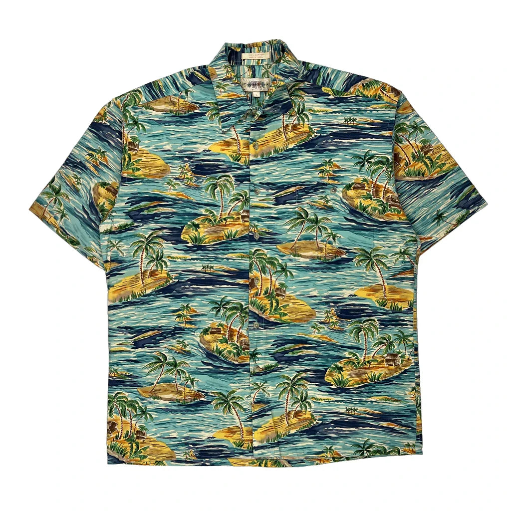 Campia Moda Graphic Hawaiian Shirt - Large Multicoloured Cotton Refurbished - Thrifted (note: this is a term often used to describe second- refurbished available on Cerqular