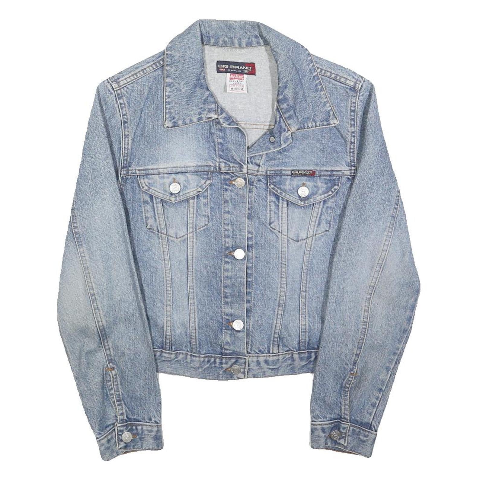 BIG BRAND Womens Blue Denim Cotton Jacket M Button Closure Classic Fit Casual Refurbished - N/A refurbished available on Cerqular